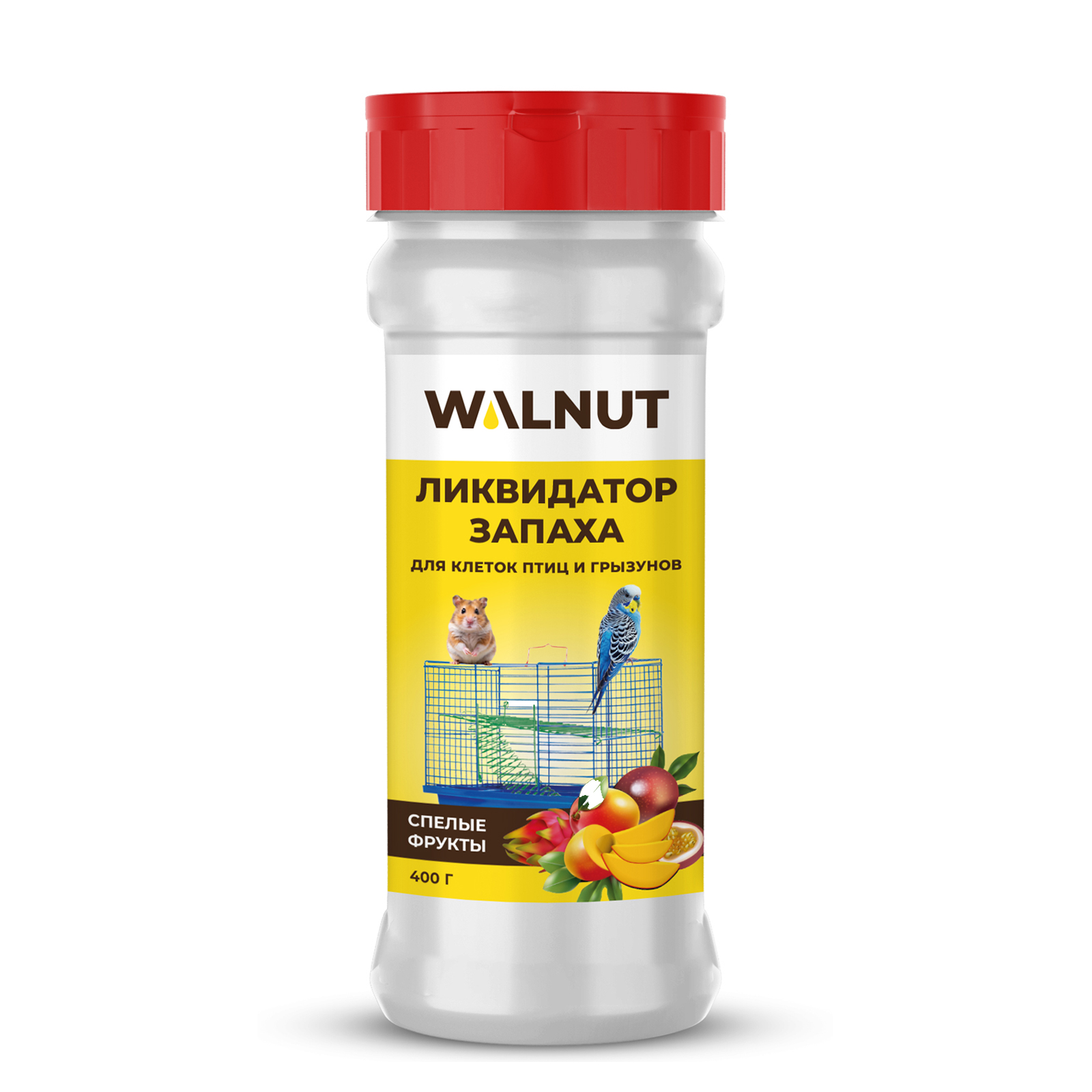 Ликвидатор запаха WALNUT для клеток птиц и грызунов Спелые фрукты 400 г - фото 6