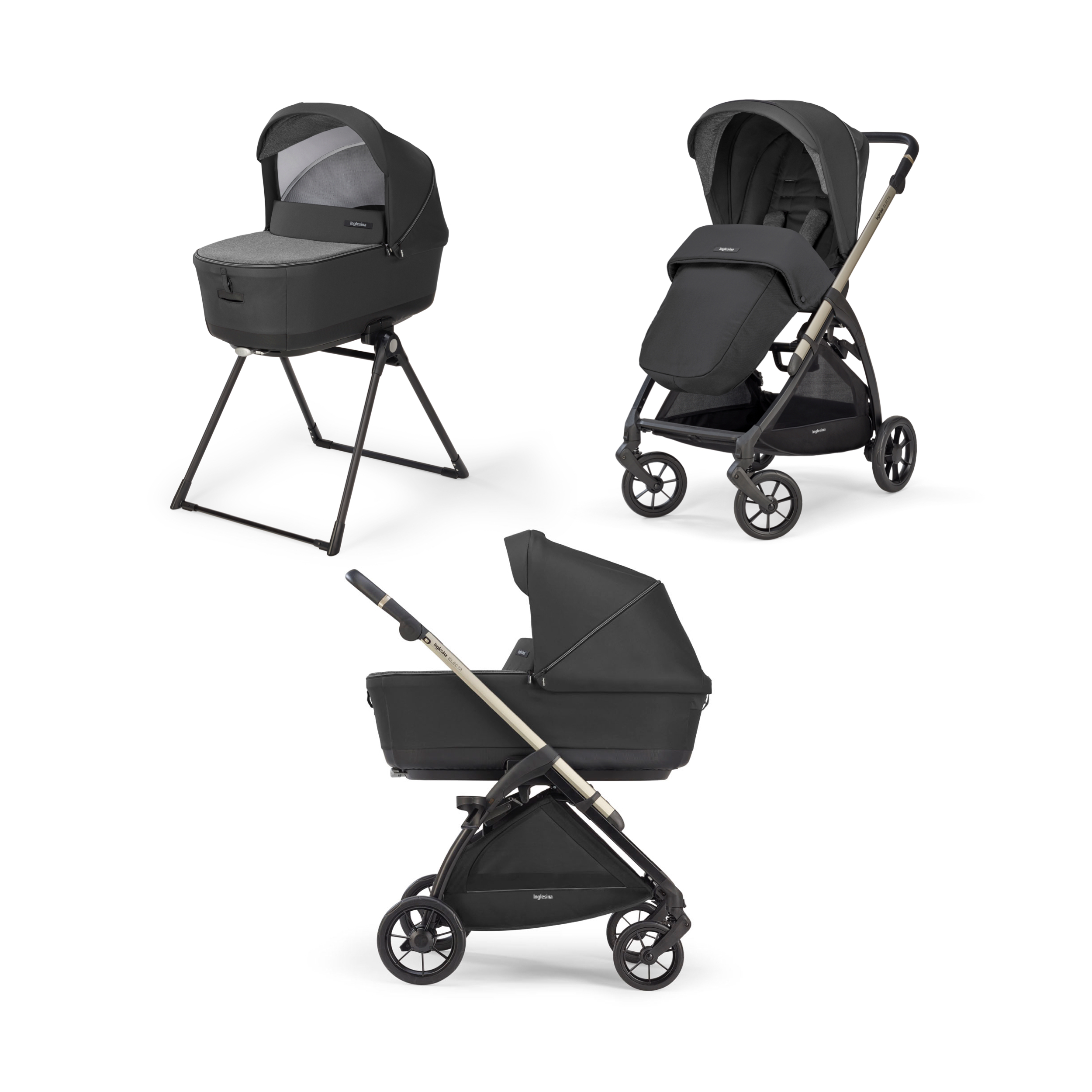 Коляска 2 в 1 INGLESINA Electa с подставкой под люльку Stand Up Upper Black - фото 1