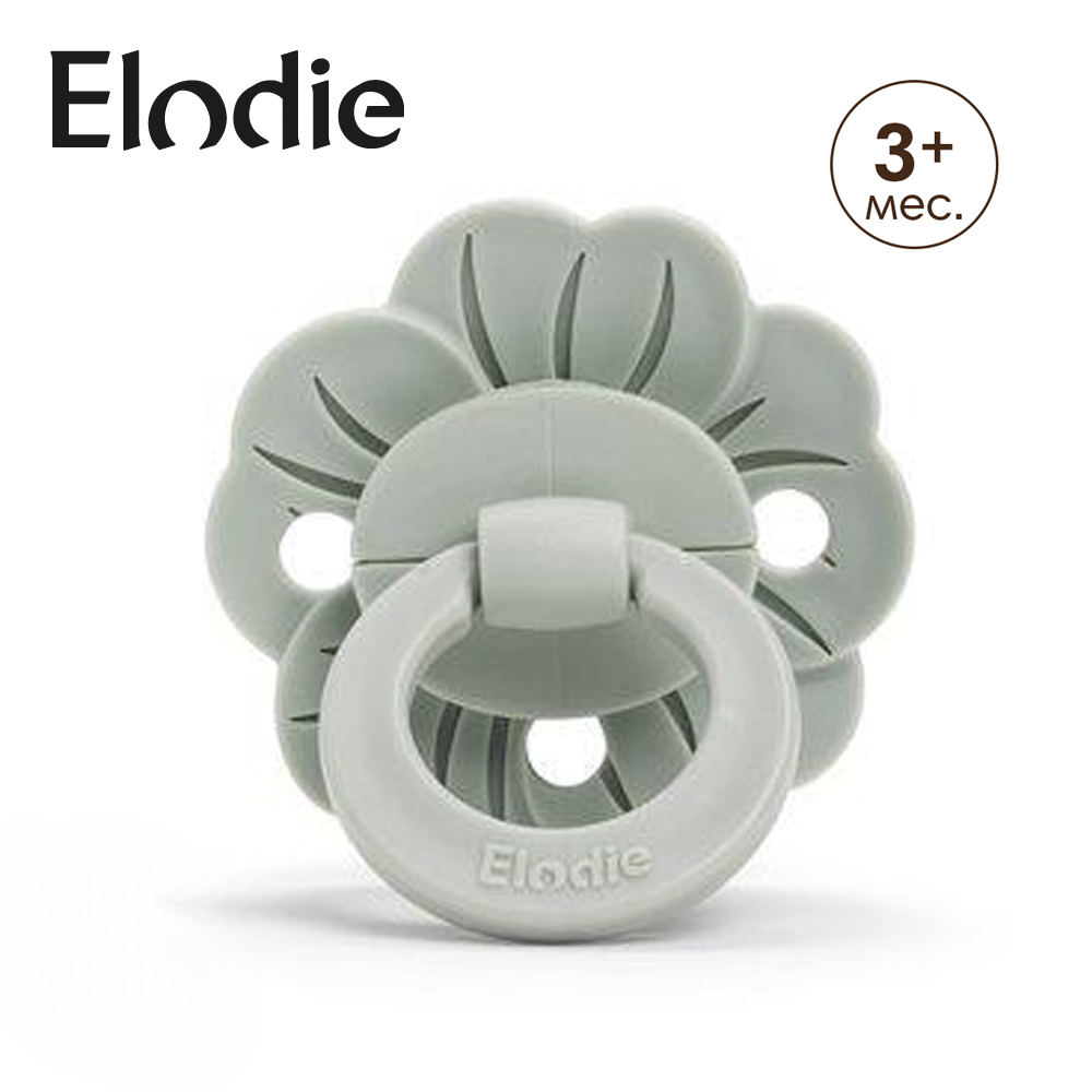 Пустышка детская силиконовая Elodie Binky Bloom Mineral Green 3 мес+ - фото 1