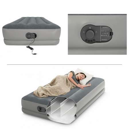 Надувной матрас INTEX кровать Prestige 99х191х30 см с встроенным USB насосом