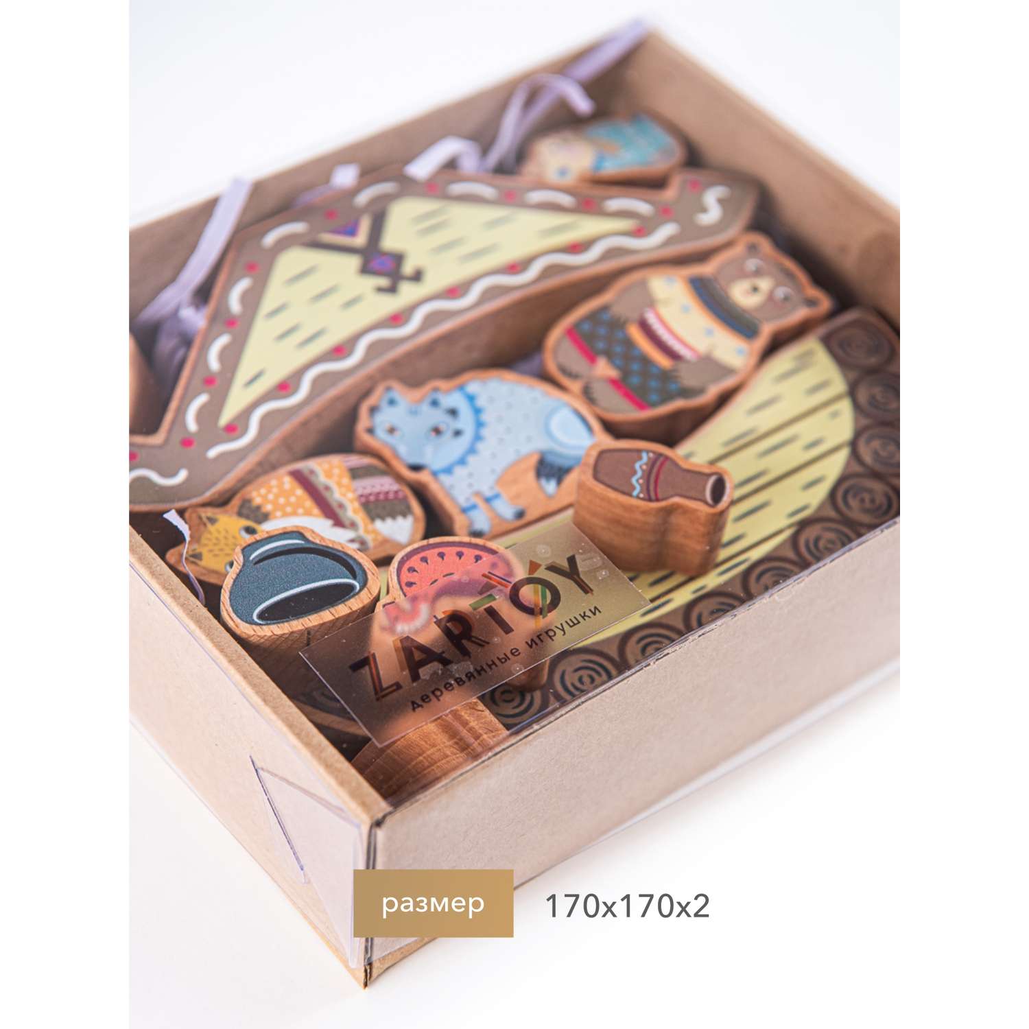 Балансир для детей Zartoy Теремок 13 деревянных фигурок кукольный театр сказка - фото 5