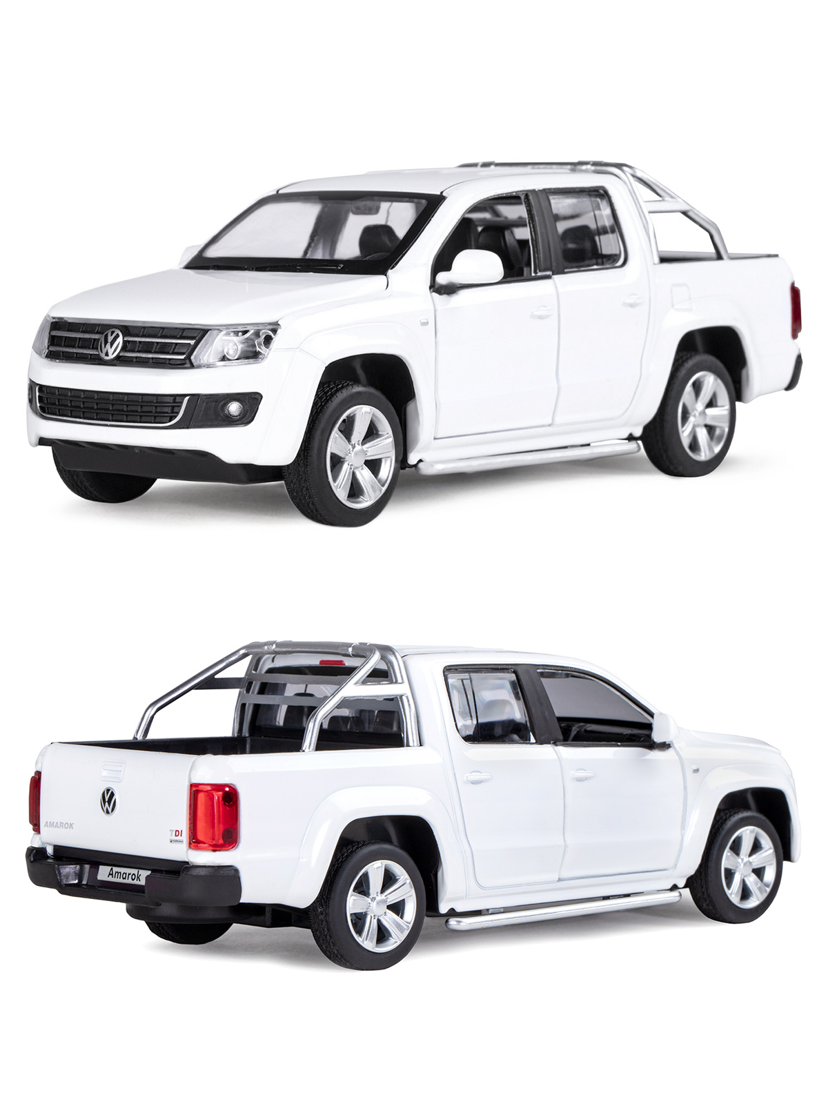 Пикап АВТОпанорама Volkswagen Amarok 1:30 белый JB1251298 - фото 6