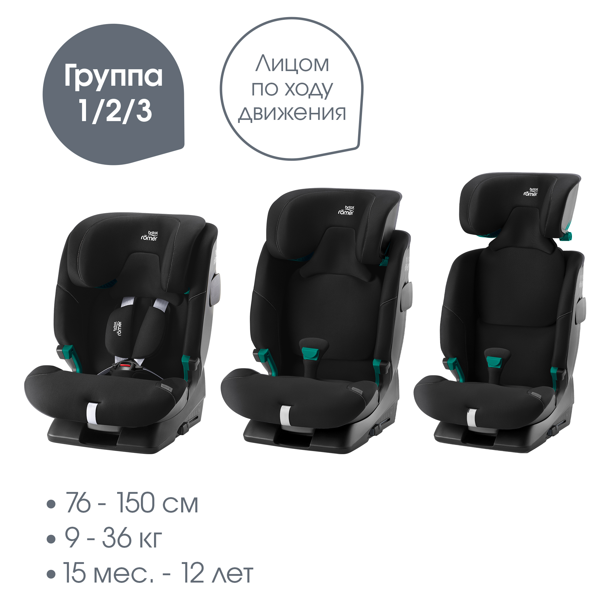 Автокресло детское Britax Roemer Advansafix 2 Z-Line с 15месяцев до 12лет рост 76-150см Midnight Grey - фото 3