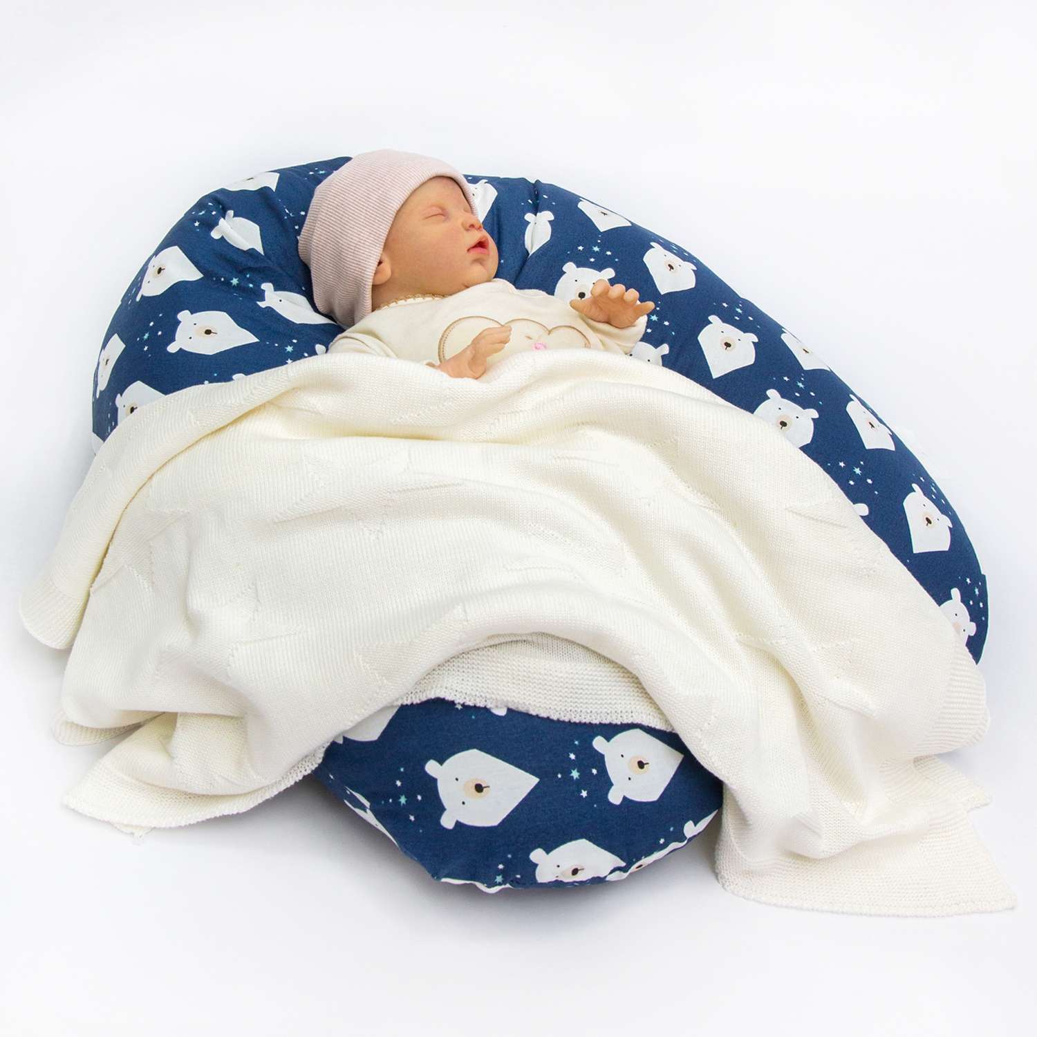 Подушка для беременных Amarobaby Бумеранг Кружево Кофейный - фото 11