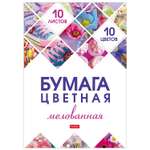 Бумага цветная Hatber Мозаика мелованная 10цветов 10л 067485