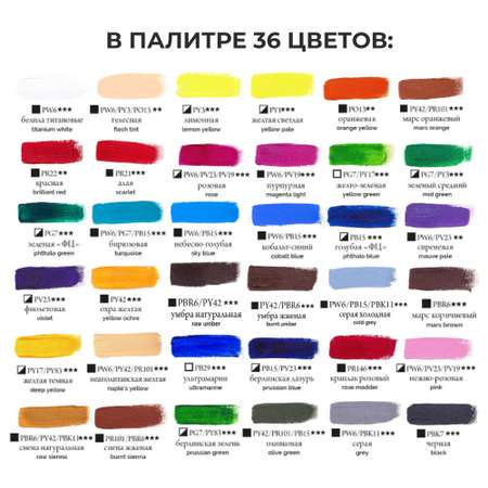Краски акриловые Малевичъ 6 цв.
