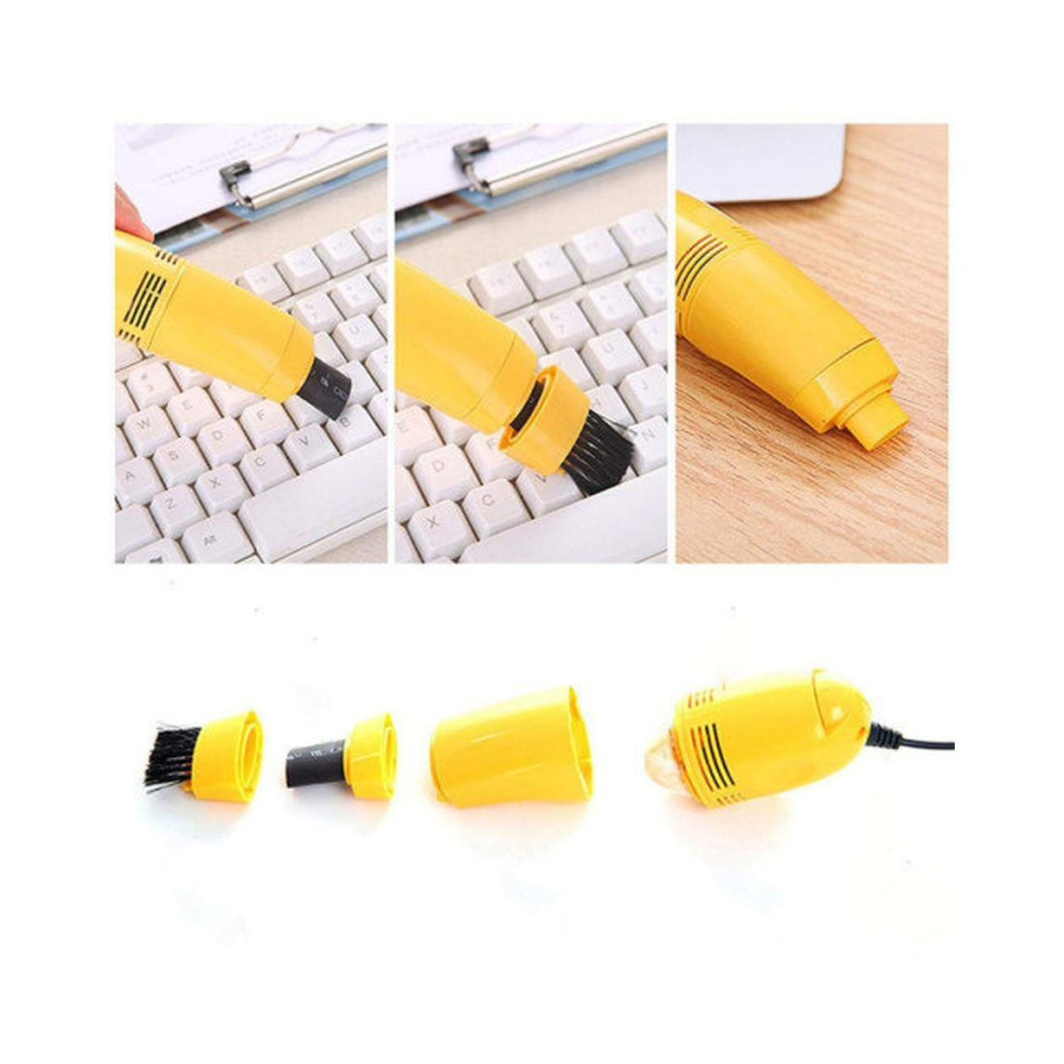 Мини-пылесос Seichi для клавиатуры от USB желтый - фото 2
