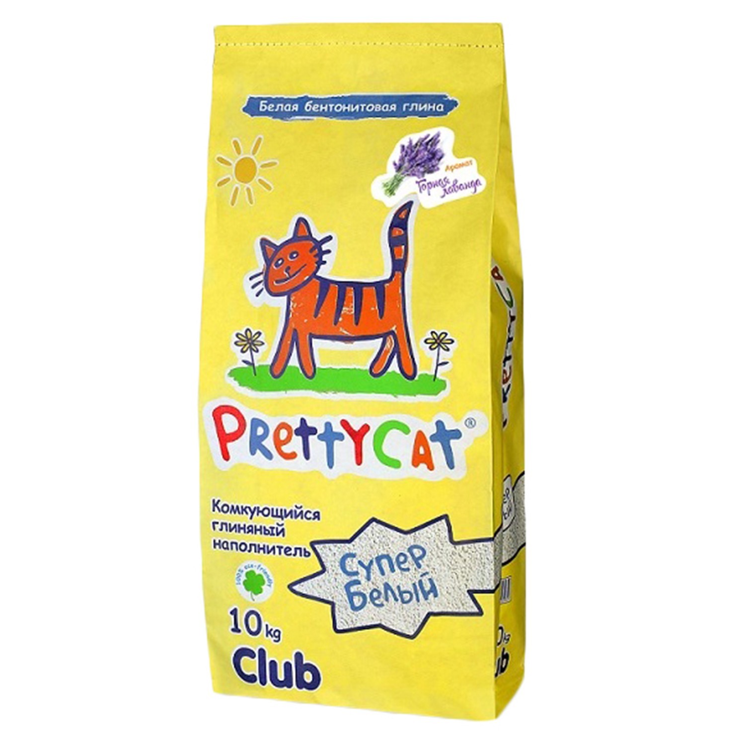 Наполнитель для кошек PrettyCat Cупер белый комкующийся с ароматом лаванды 10кг - фото 1