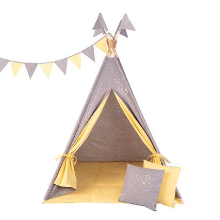 Детская игровая палатка вигвам Buklya Созвездие цв. серый / желтый