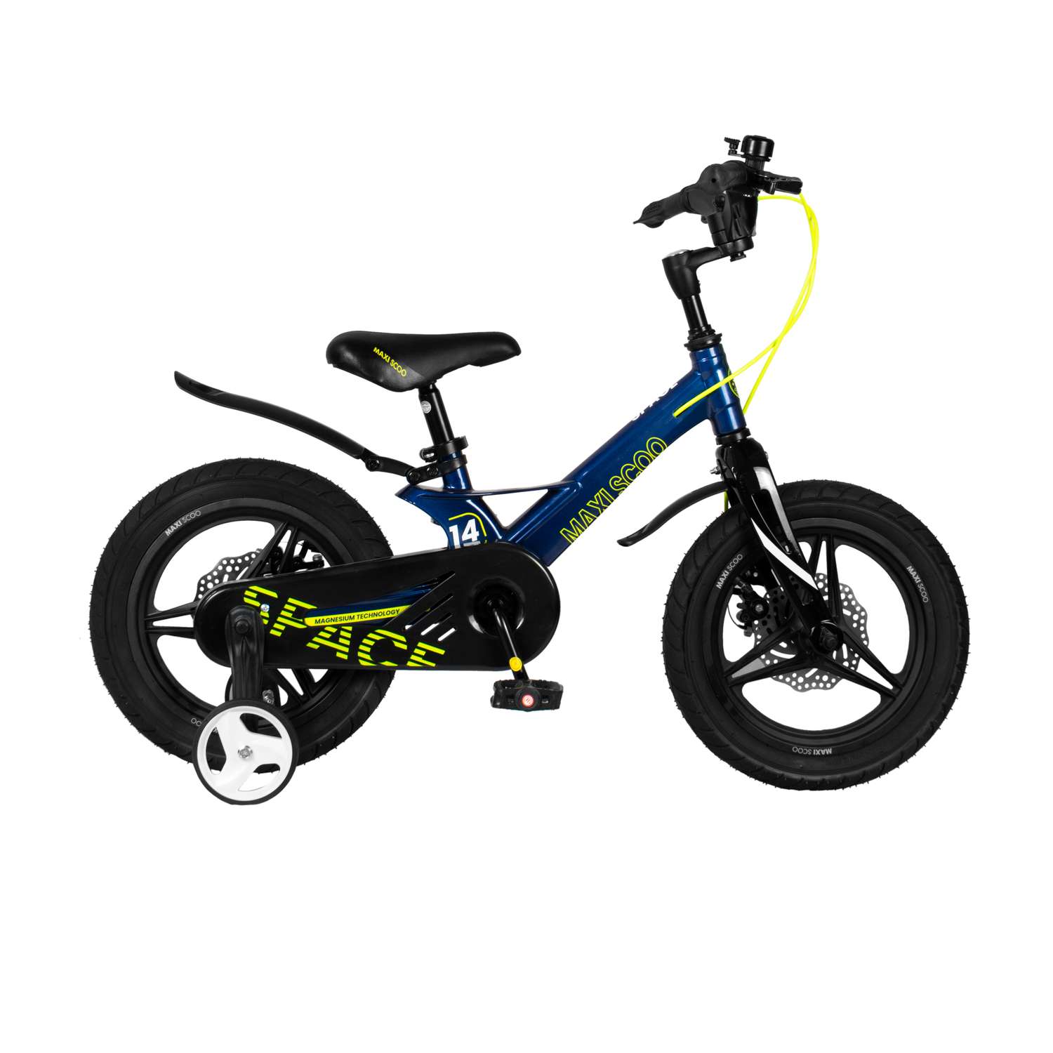 Детский двухколесный велосипед Maxiscoo Space делюкс плюс 14 синий - фото 1