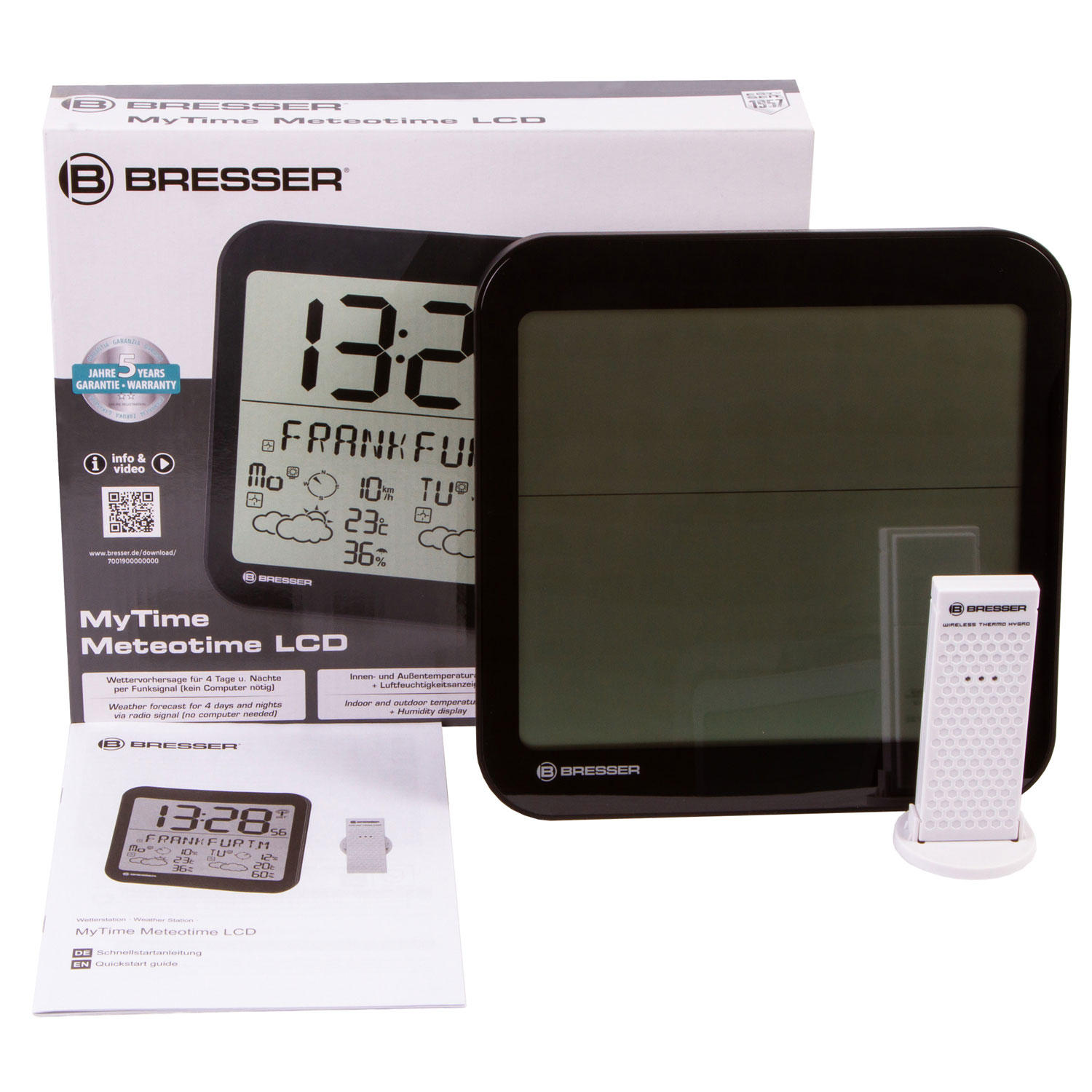 Часы настенные Bresser MyTime Meteotime LCD черные - фото 3