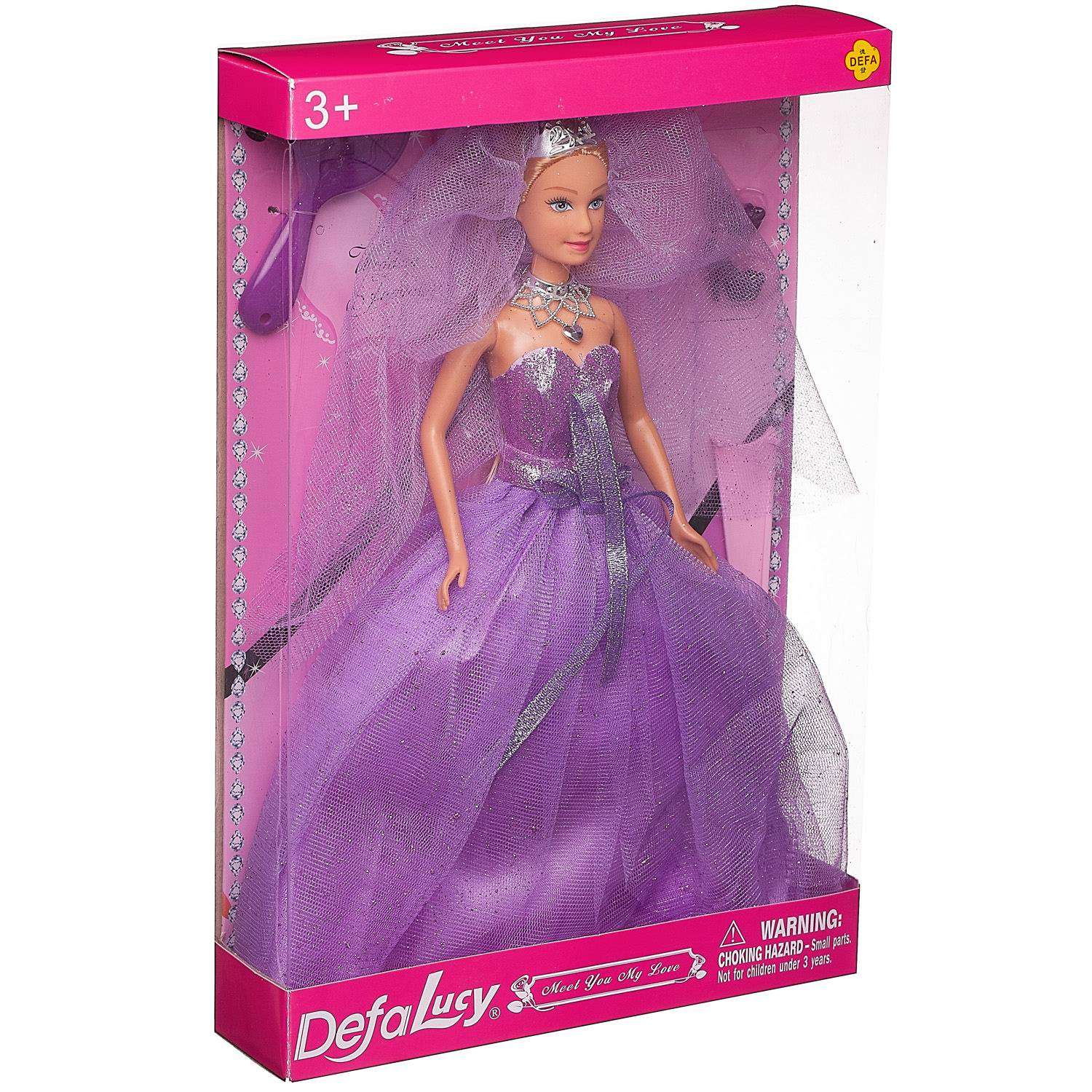 Игровой набор ABTOYS Кукла Defa Lucy Невеста принцесса с игровыми предметами 8253d/фиолетовое - фото 3