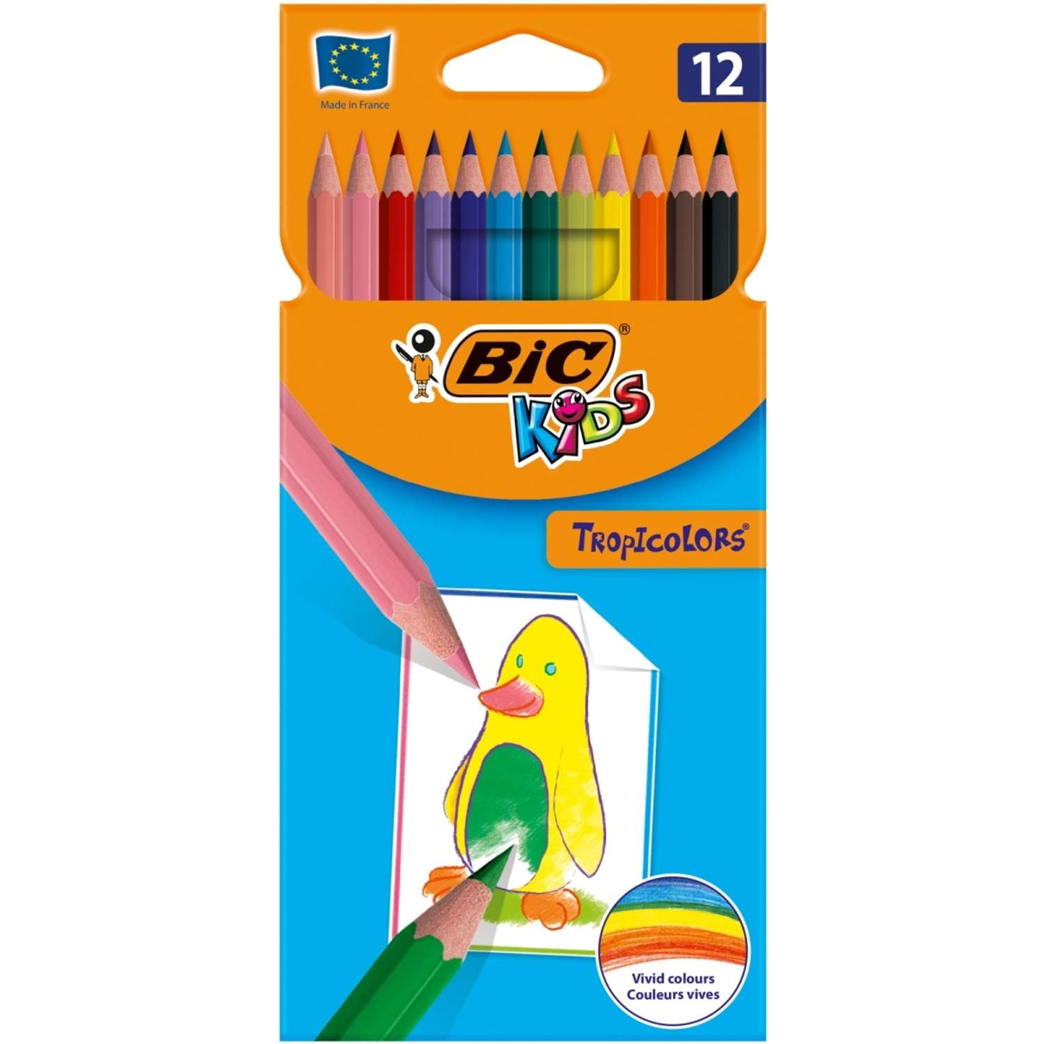 Карандаши цветные BIC Kids Tropicolors 12 цветов - фото 1