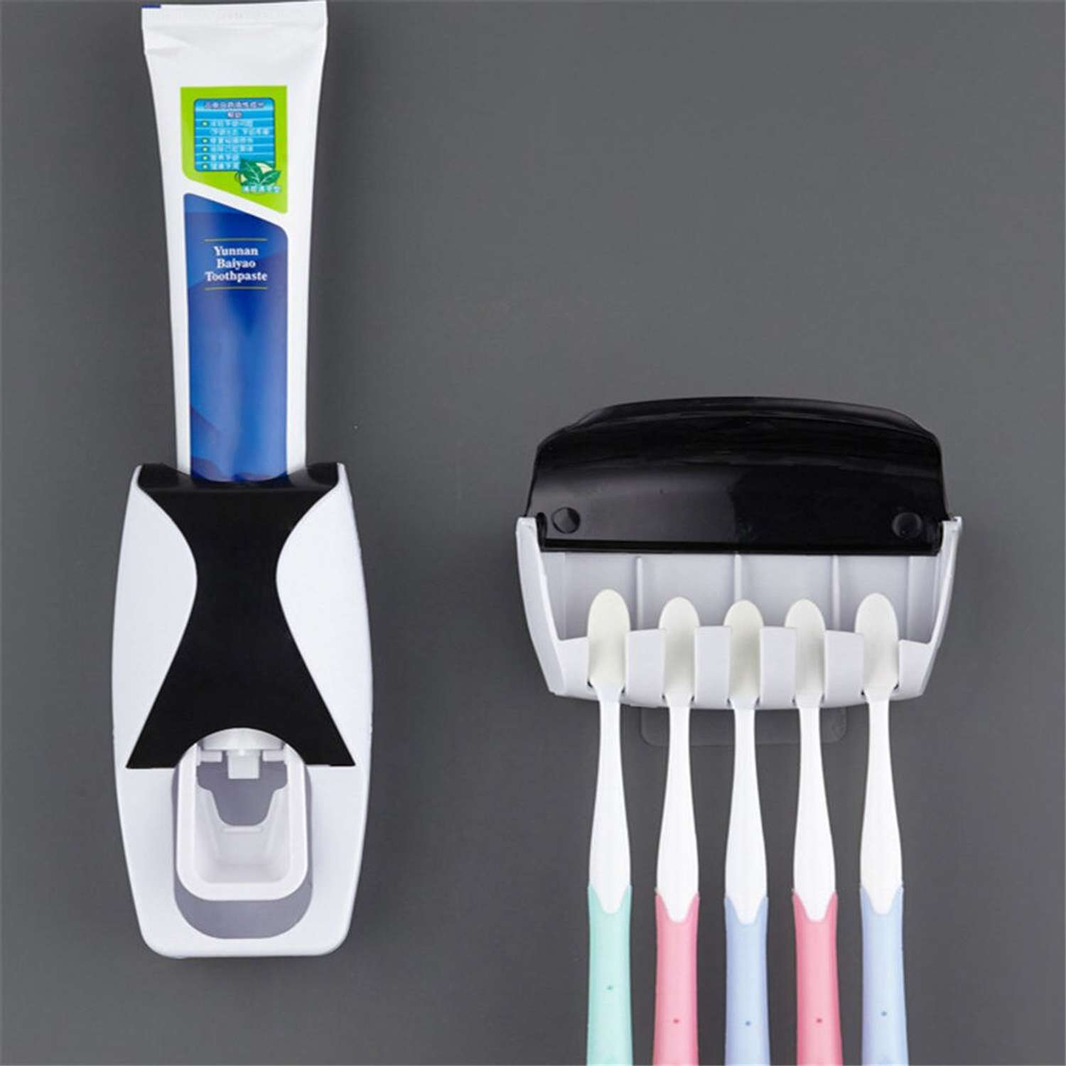 Набор Ripoma Автоматический дозатор зубной пасты и держатель для щёток - фото 2