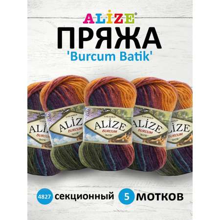 Пряжа Alize для вязания Burcum Batik 100 гр 210 м 5 мотков 4827 секционный