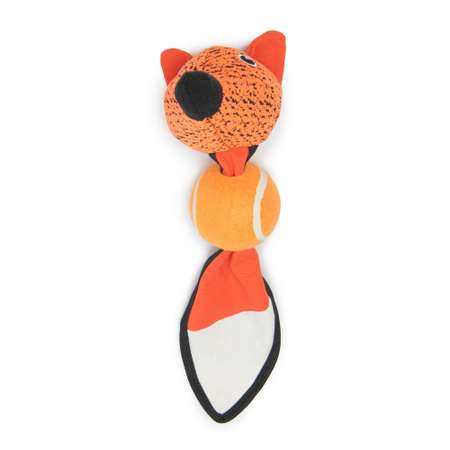 Игрушка для собак Barbaks Лиса с теннисным мячиком шуршит пищит 43*15 см