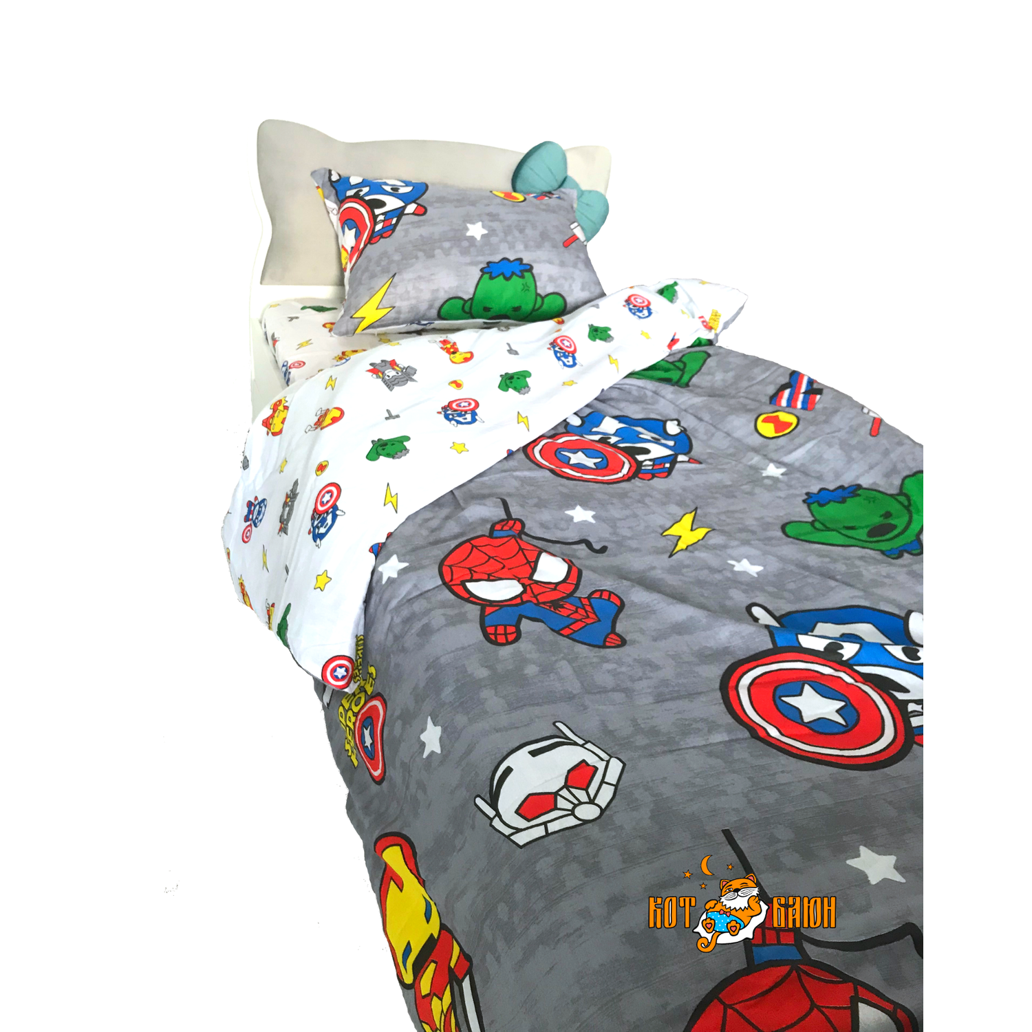 Постельное белье Marvel Кот Баюн Герои Марвел 1.5 спальный наволочка 50х70 см. - фото 6