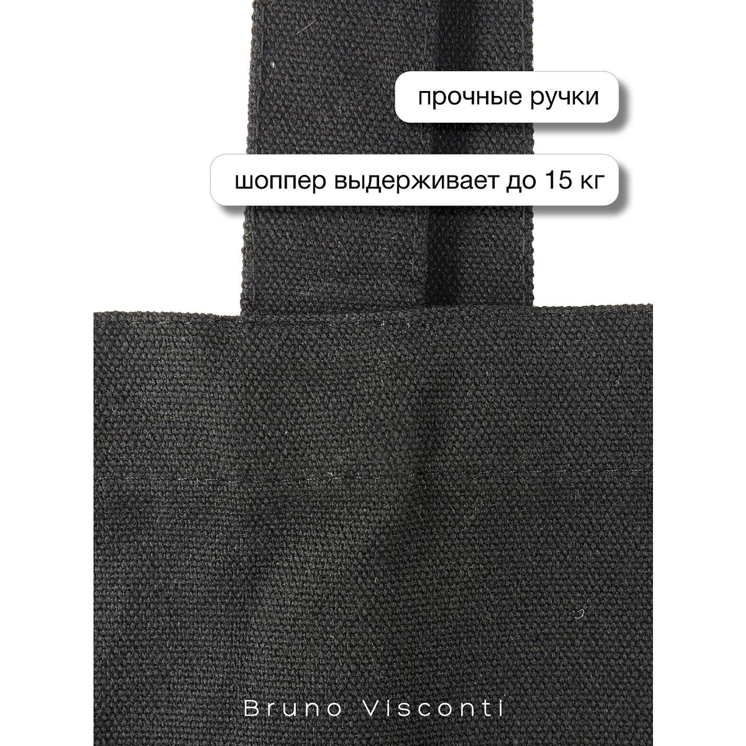 Сумка-шоппер Bruno Visconti Забавный Корги черная 34х36 см - фото 8