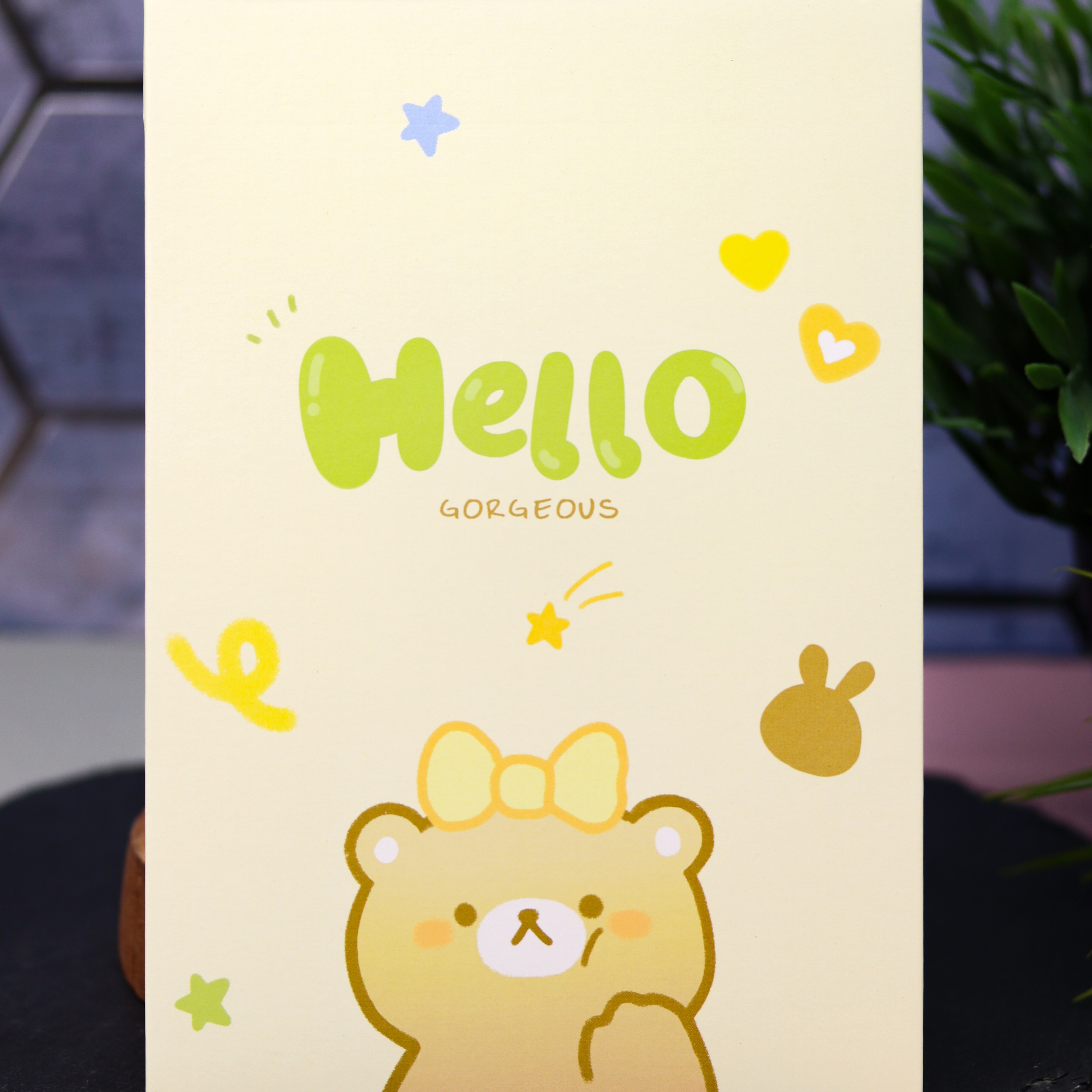 Зеркало настольное для макияжа iLikeGift Hello bear yellow - фото 6