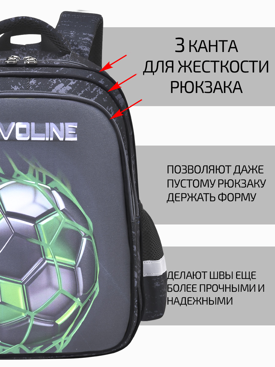 Рюкзак школьный Evoline для начальной школы ЭВА с мячом зеленый BS700-ball-green - фото 5