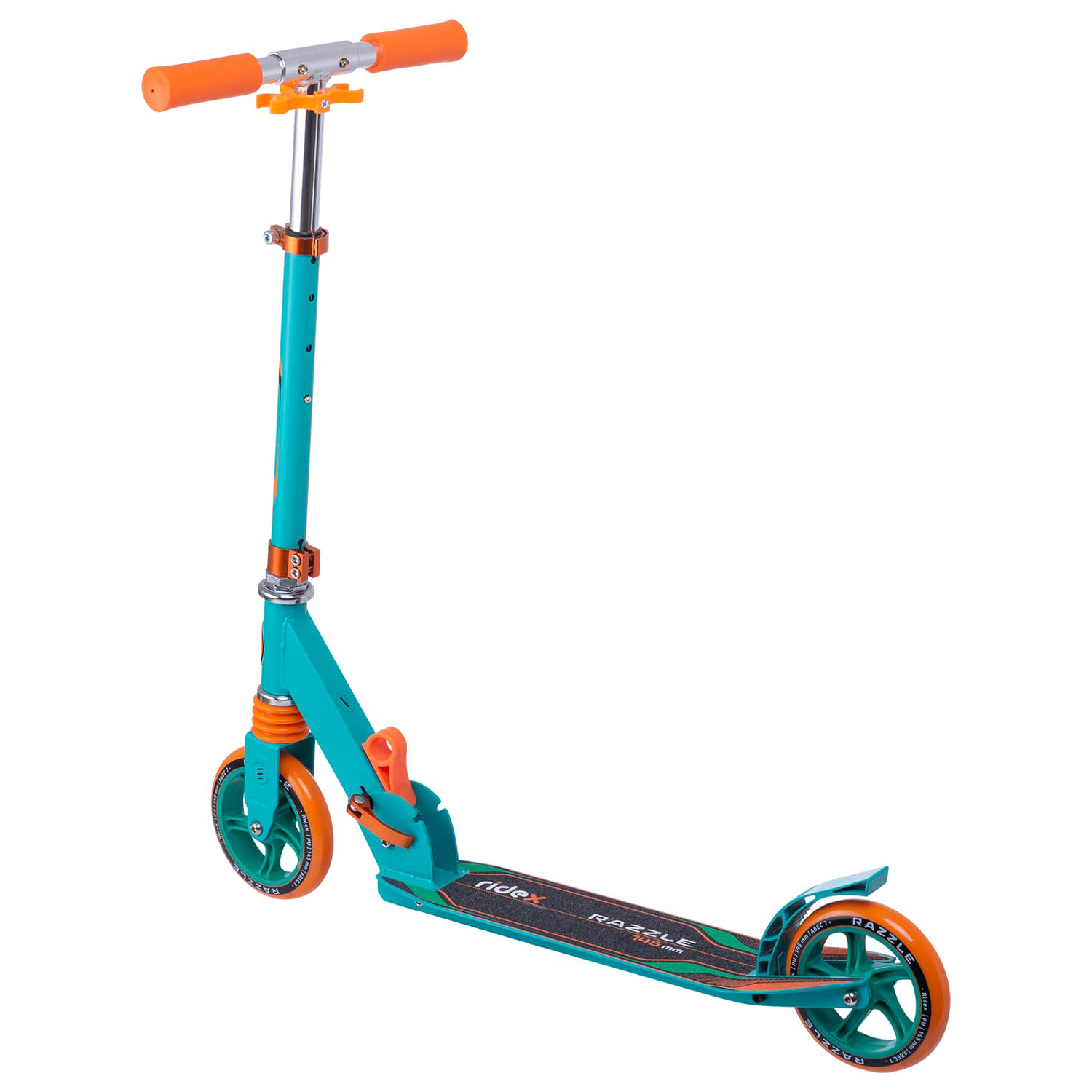 Самокат RIDEX двухколесный Scooter 2 wheels Razzle 145 reen/orange - фото 2