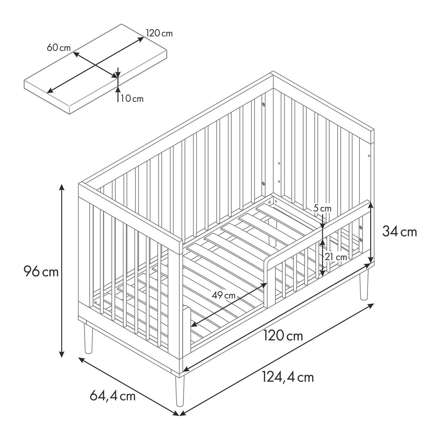 Кровать детская Polini kids Simple 360 Серый-Натуральный - фото 31