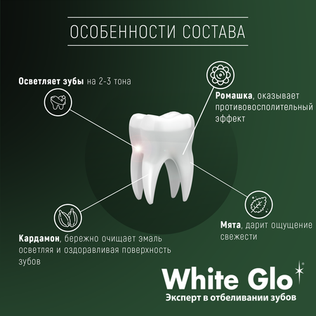 Зубная паста WHITE GLO отбеливающая натуральная белизна