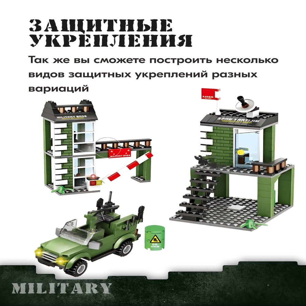 Игрушка LX Конструктор Army Военная армейская база 1219 деталей - фото 6