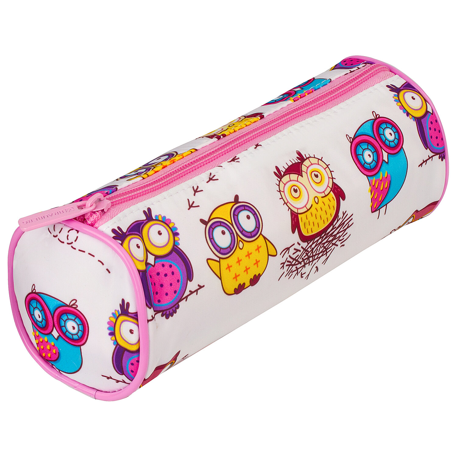 Пенал-тубус Brauberg с эффектом Soft Touch мягкий Owls - фото 1