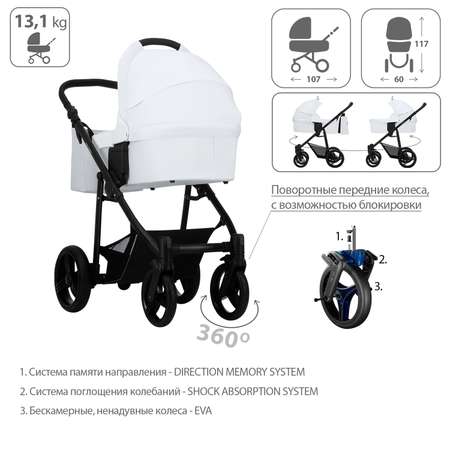 Коляска 2в1 Bebetto Explorer 01 шасси Черное