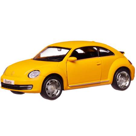 Машина металлическая Uni-Fortune Volkswagen New Beetle 2012 желтый матовый цвет двери открываются