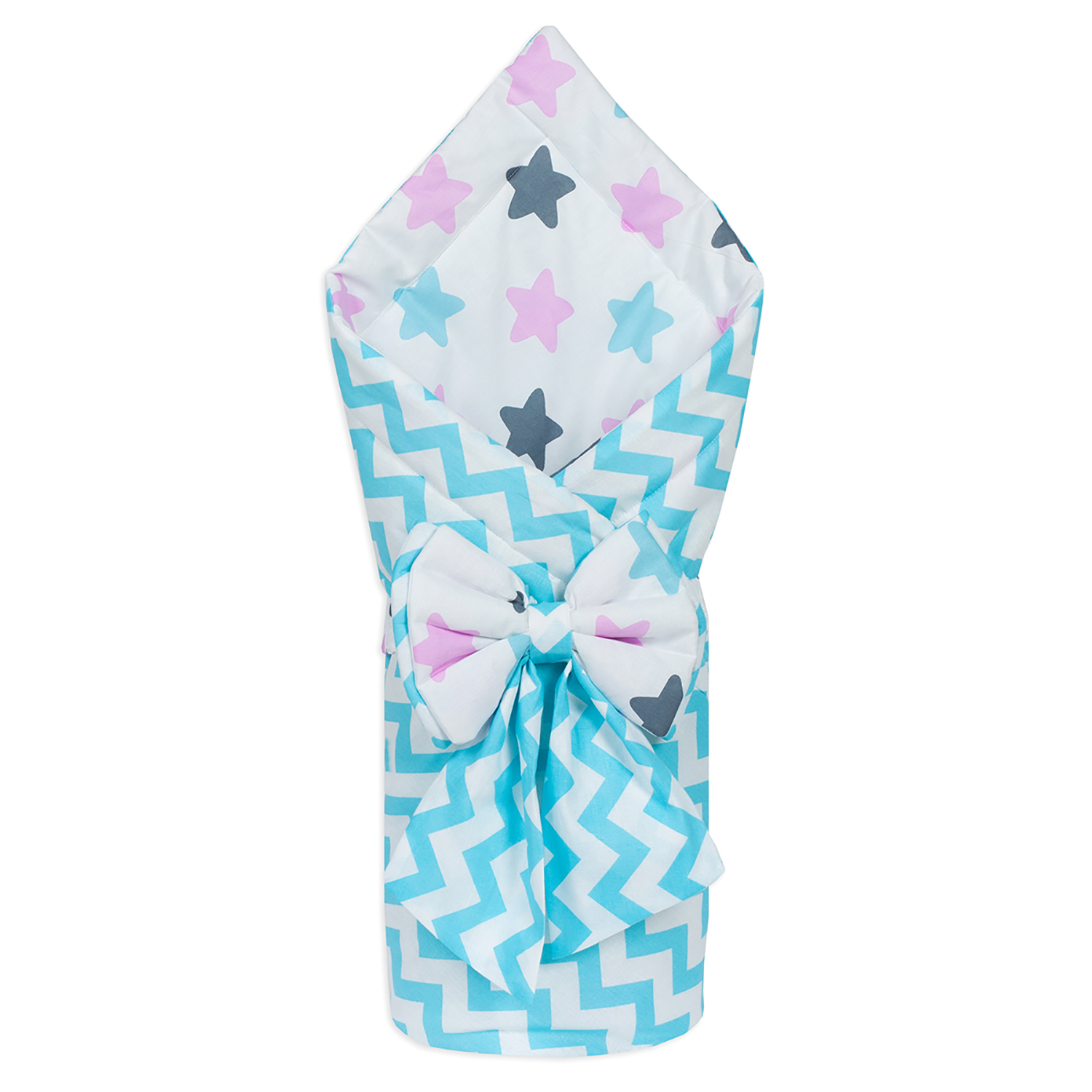 Конверт-одеяло Чудо-чадо для новорожденного на выписку Времена года разноцветные звезды - фото 1