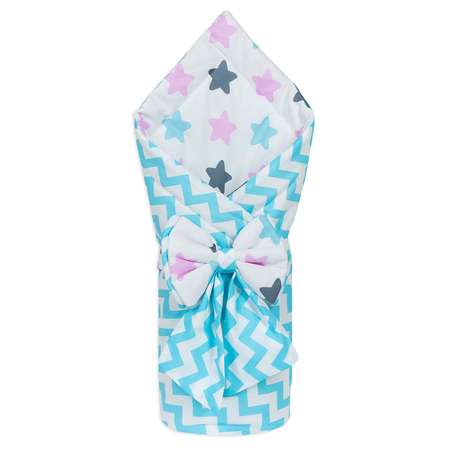 Конверт-одеяло Чудо-чадо для новорожденного на выписку Времена года разноцветные звезды