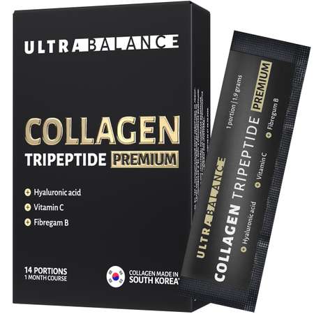 Коллаген морской UltraBalance Colagen Tripeptide Premium порошок 14 саше