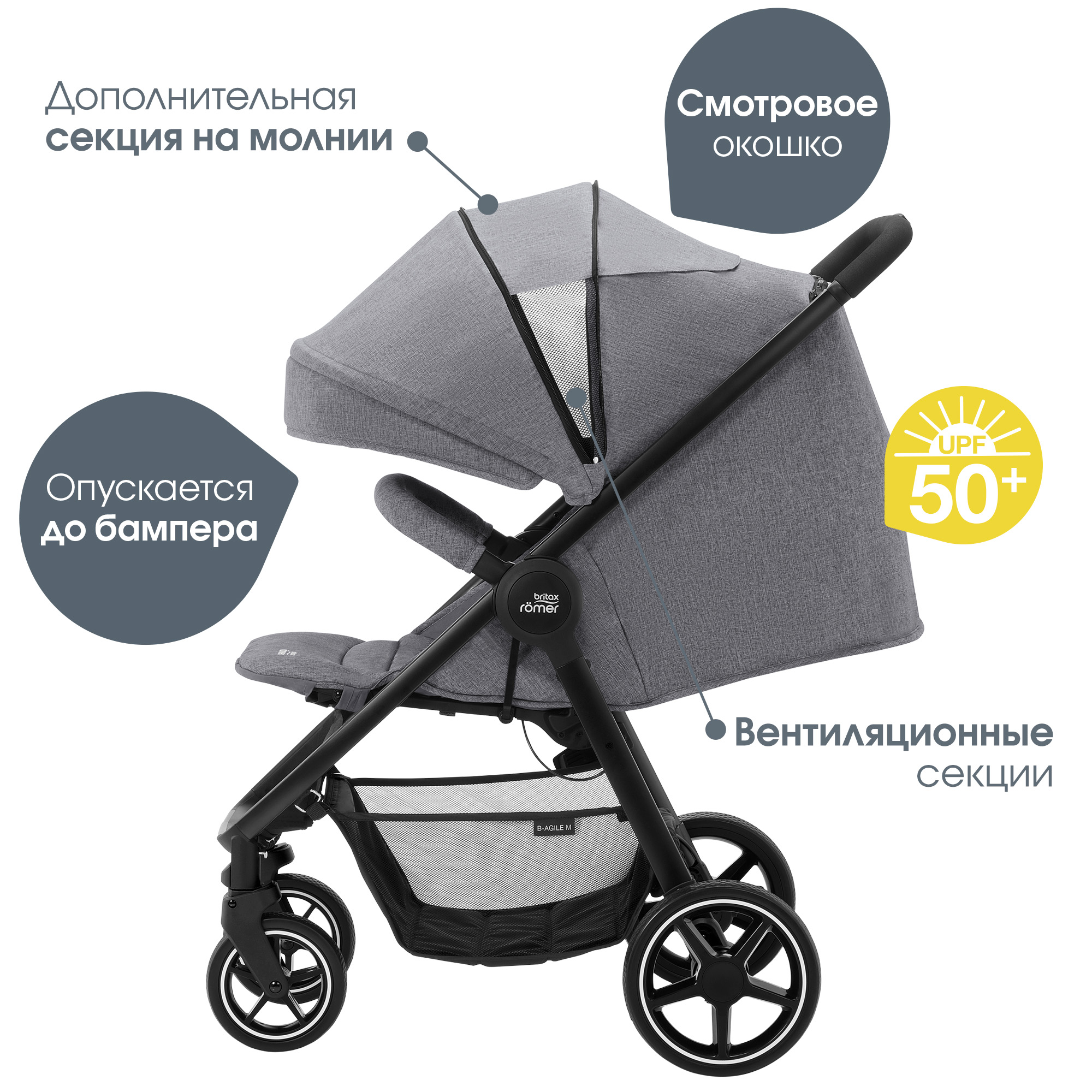 Коляска Britax Roemer B-Agile M Elephant grey - фото 3