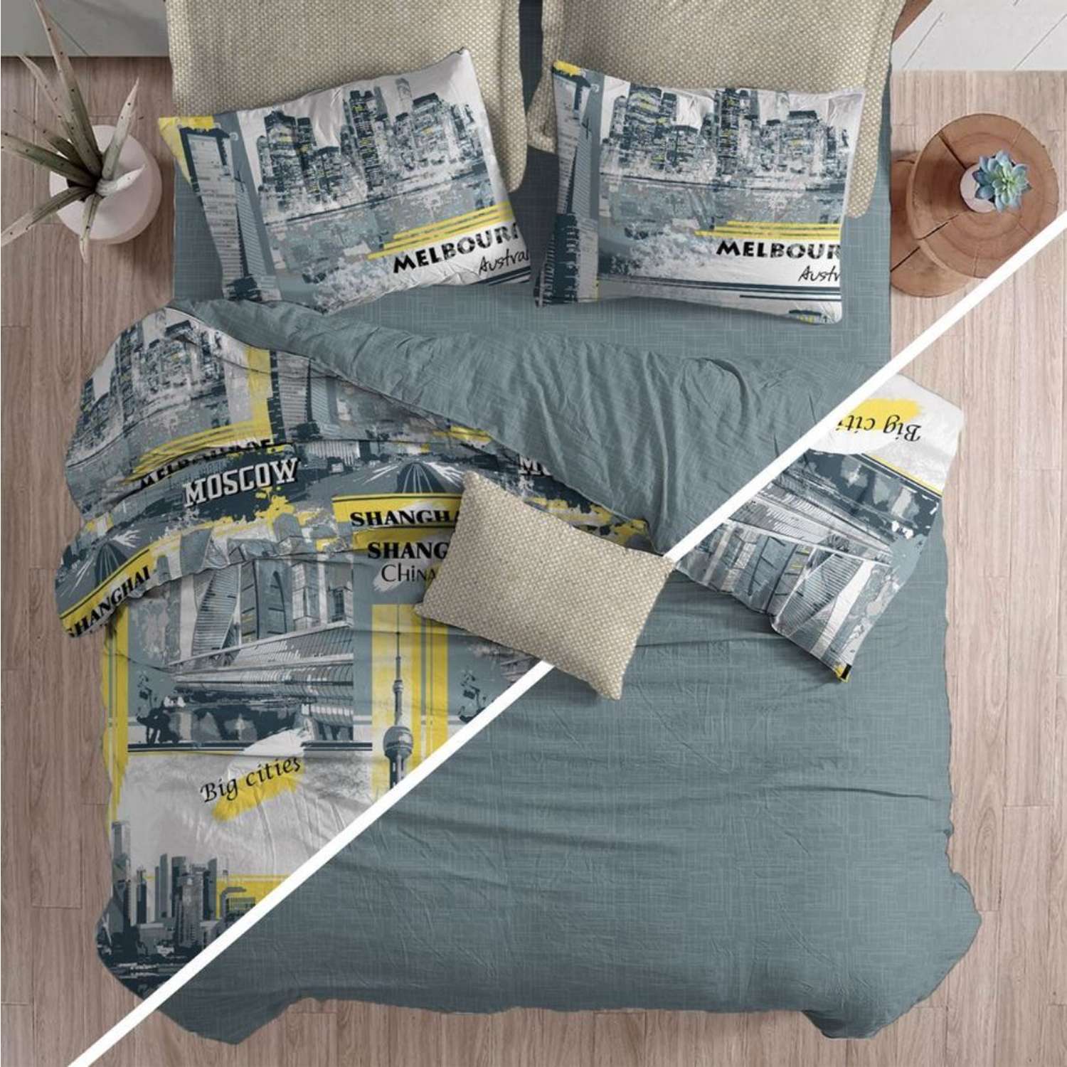 Комплект постельного белья Bravo BIG CITY 2 спальный макси наволочки 70х70 см - фото 3