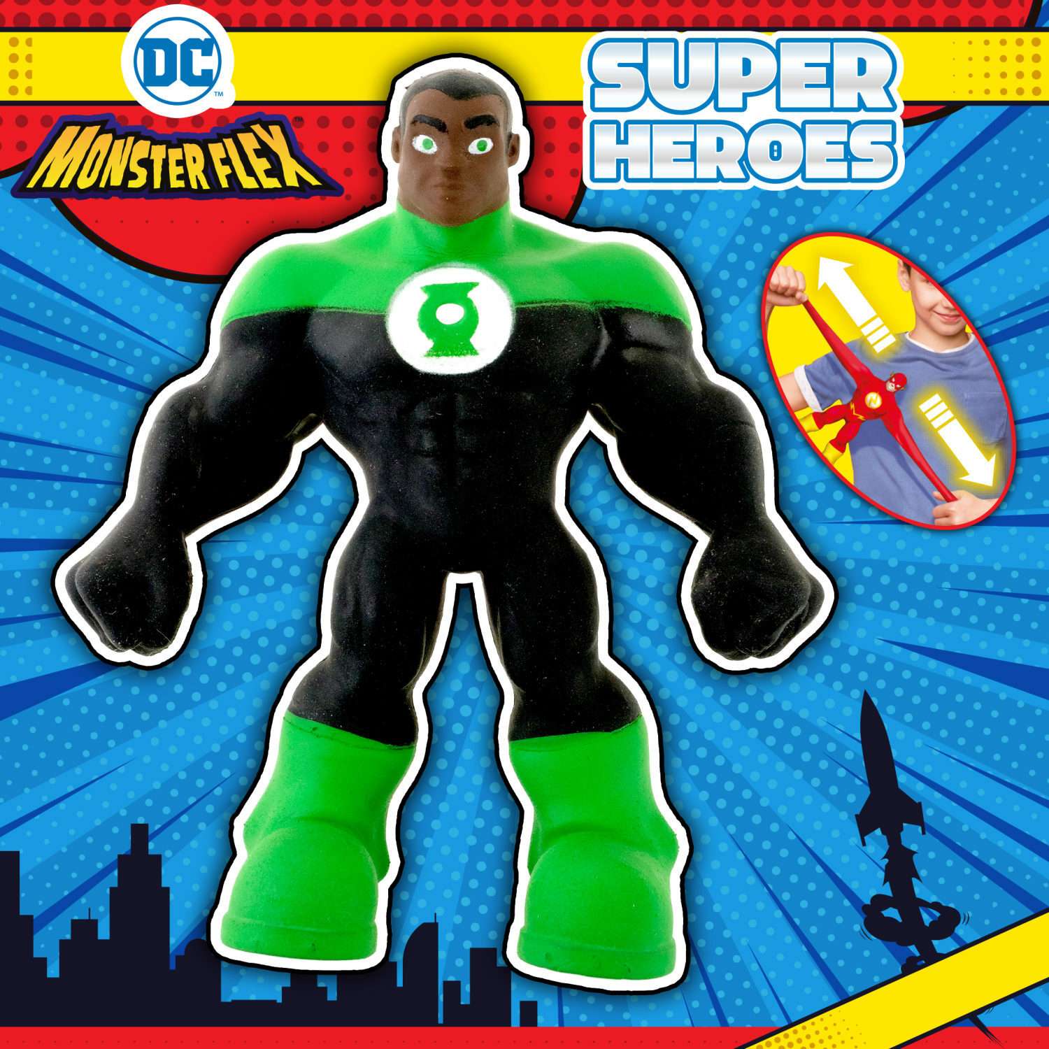 Игрушка-тягун Monster flex super heroes Зелёный Фонарь - фото 1