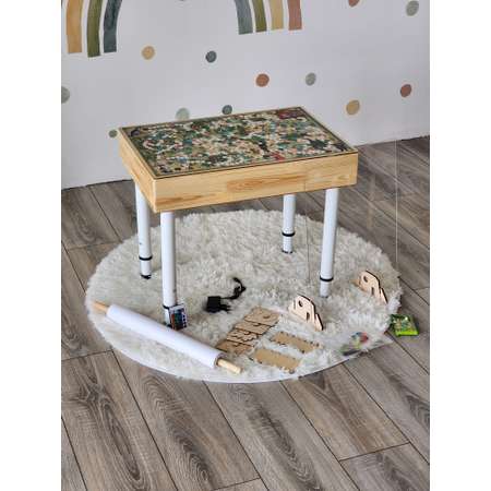 Песочница ИНТЕРЕС Многофункциональный стол для рисования песком с подсветкой и играми 42х60 см