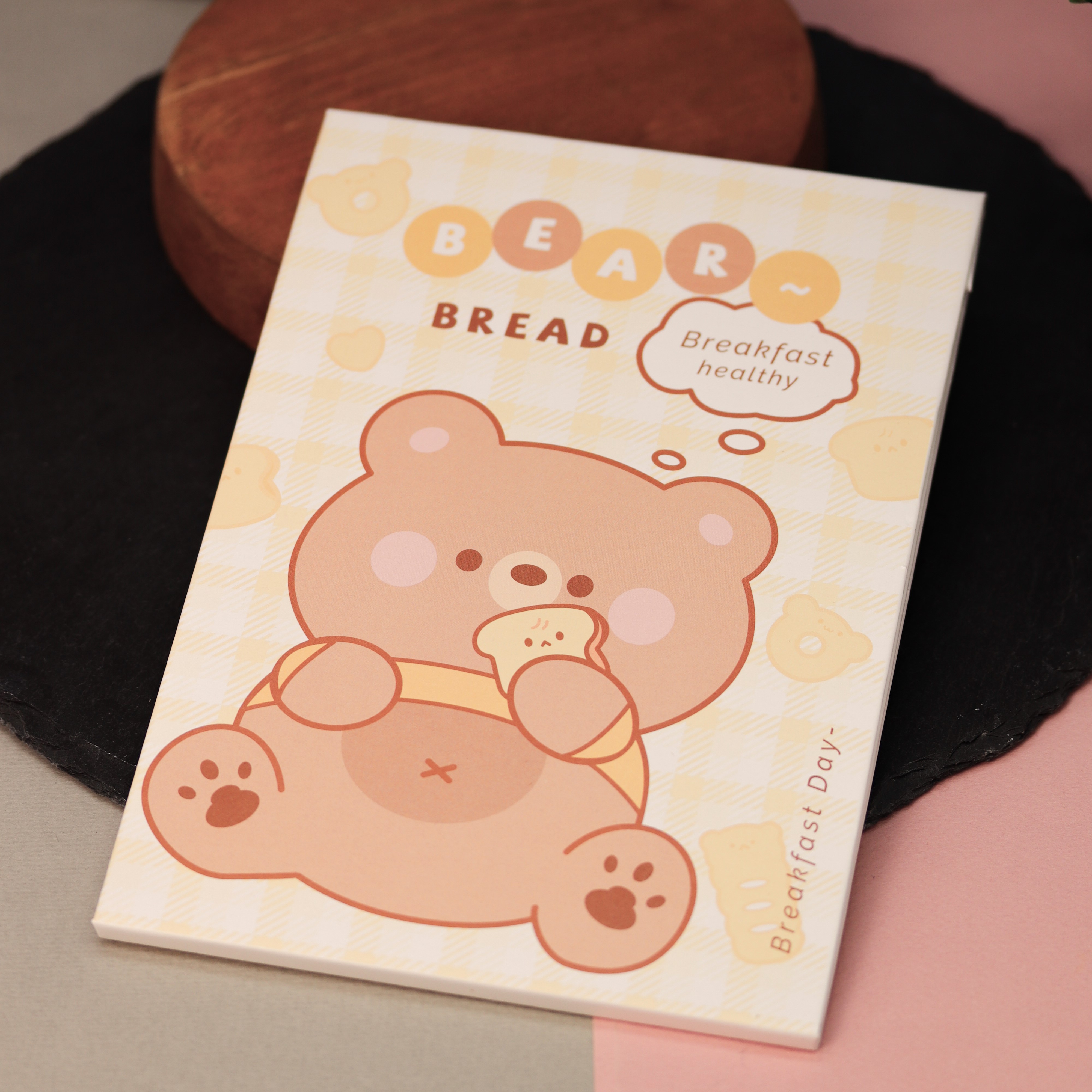 Зеркало настольное для макияжа iLikeGift Bear bread yellow - фото 4