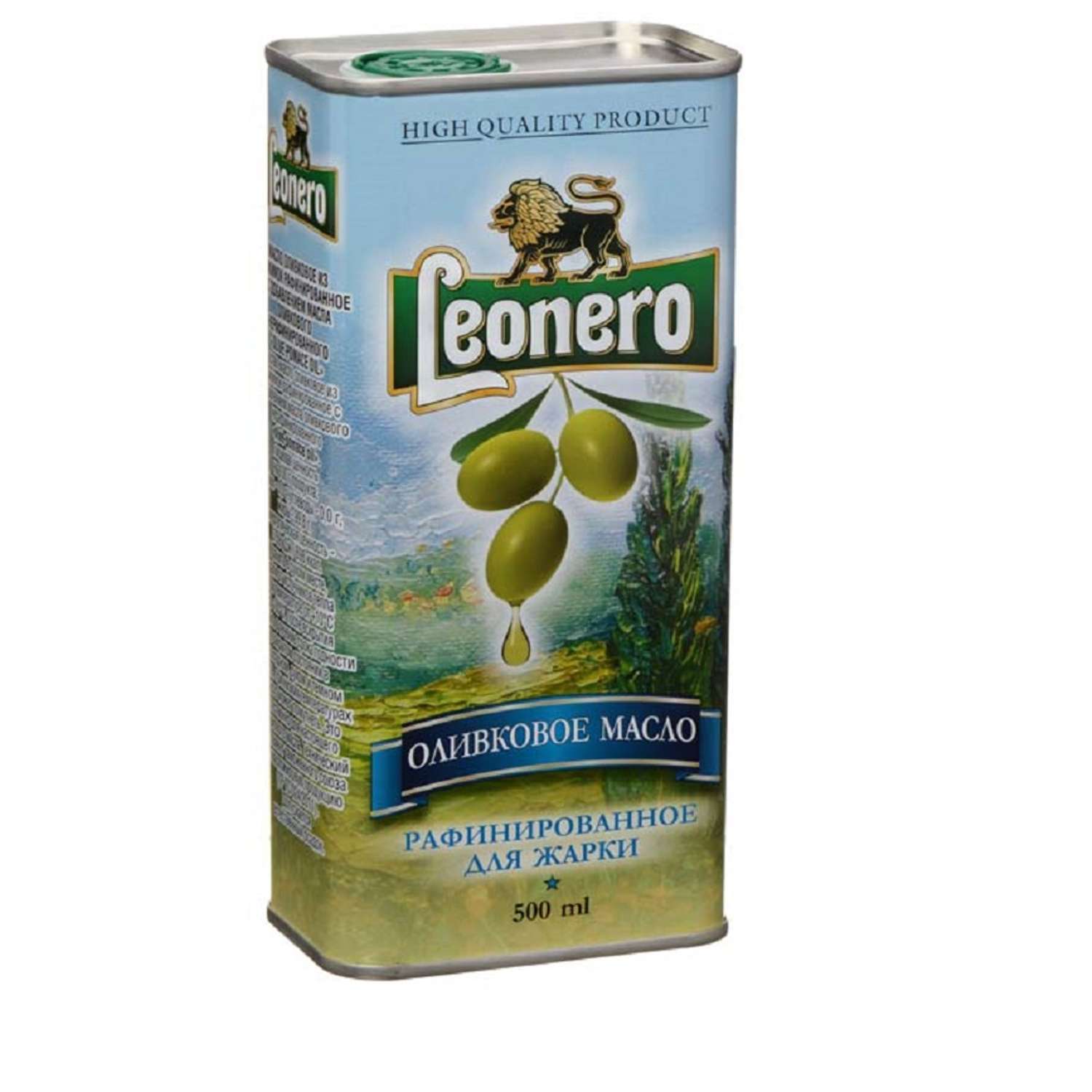 Оливковое масло Leonero пищевое рафинированное для жарки Испания жб 500 мл - фото 1