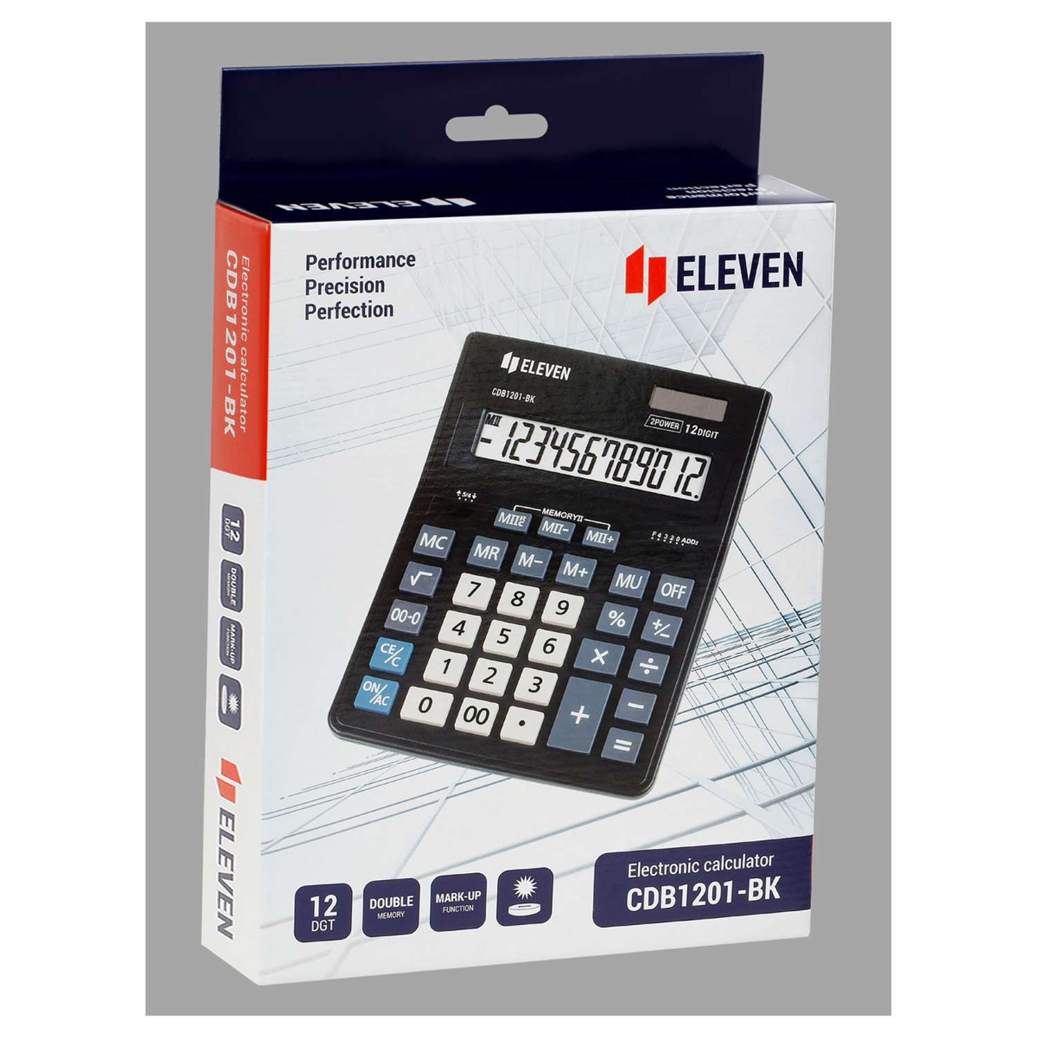 Калькулятор Eleven Business Line CDB1201-BK 12 разрядов двойное питание 155*205*35мм черный - фото 8