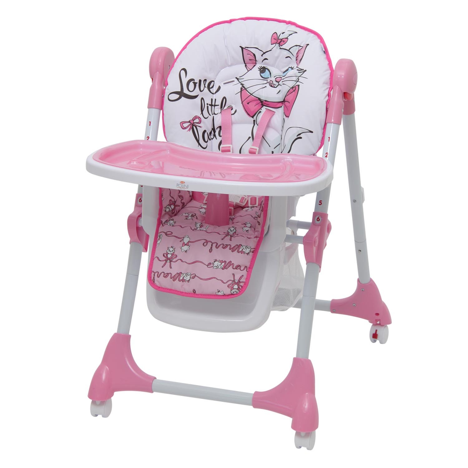 Стульчик для кормления Polini kids Disney baby 470 Кошка Мари Розовый - фото 5