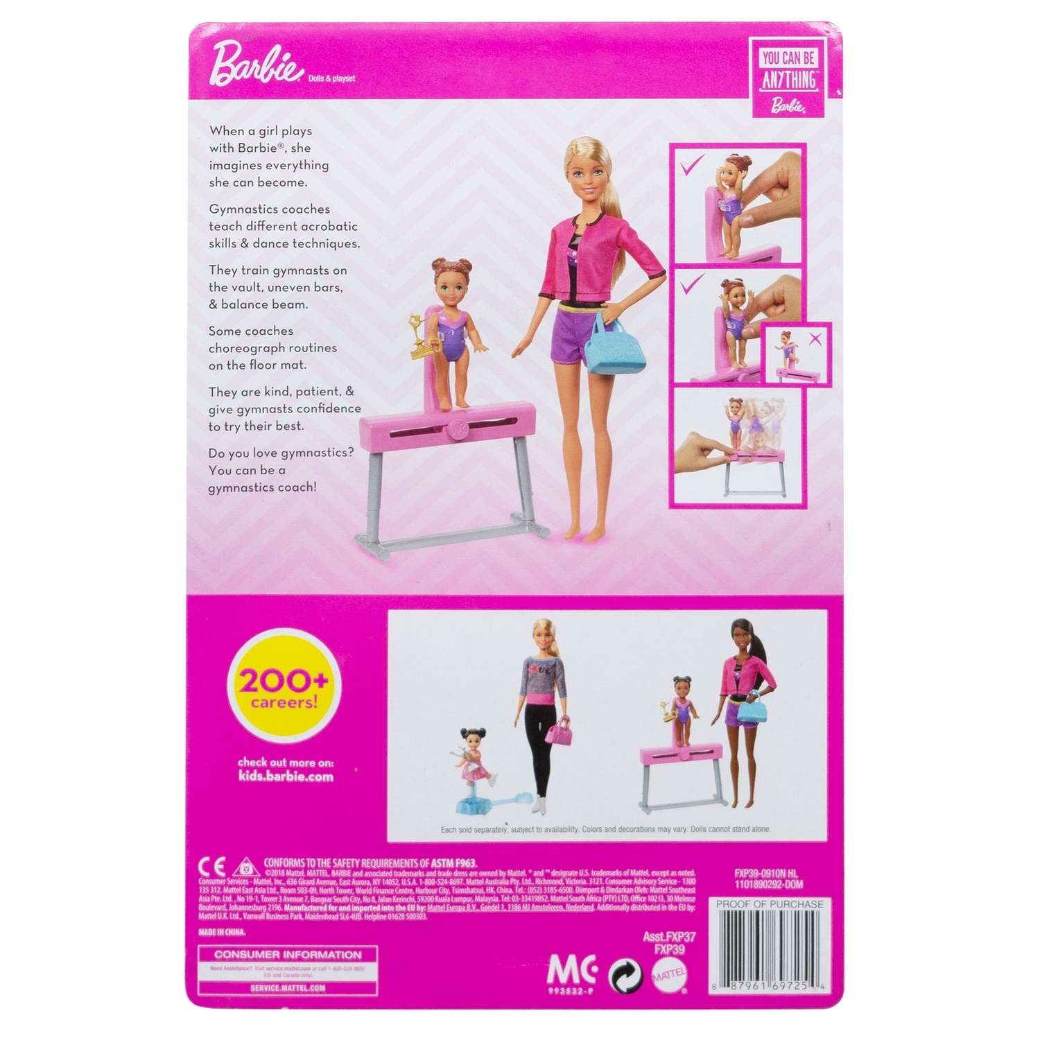 Набор игровой Barbie Спортивная карьера Барби-тренер по гимнастике FXP39 FXP37 - фото 4