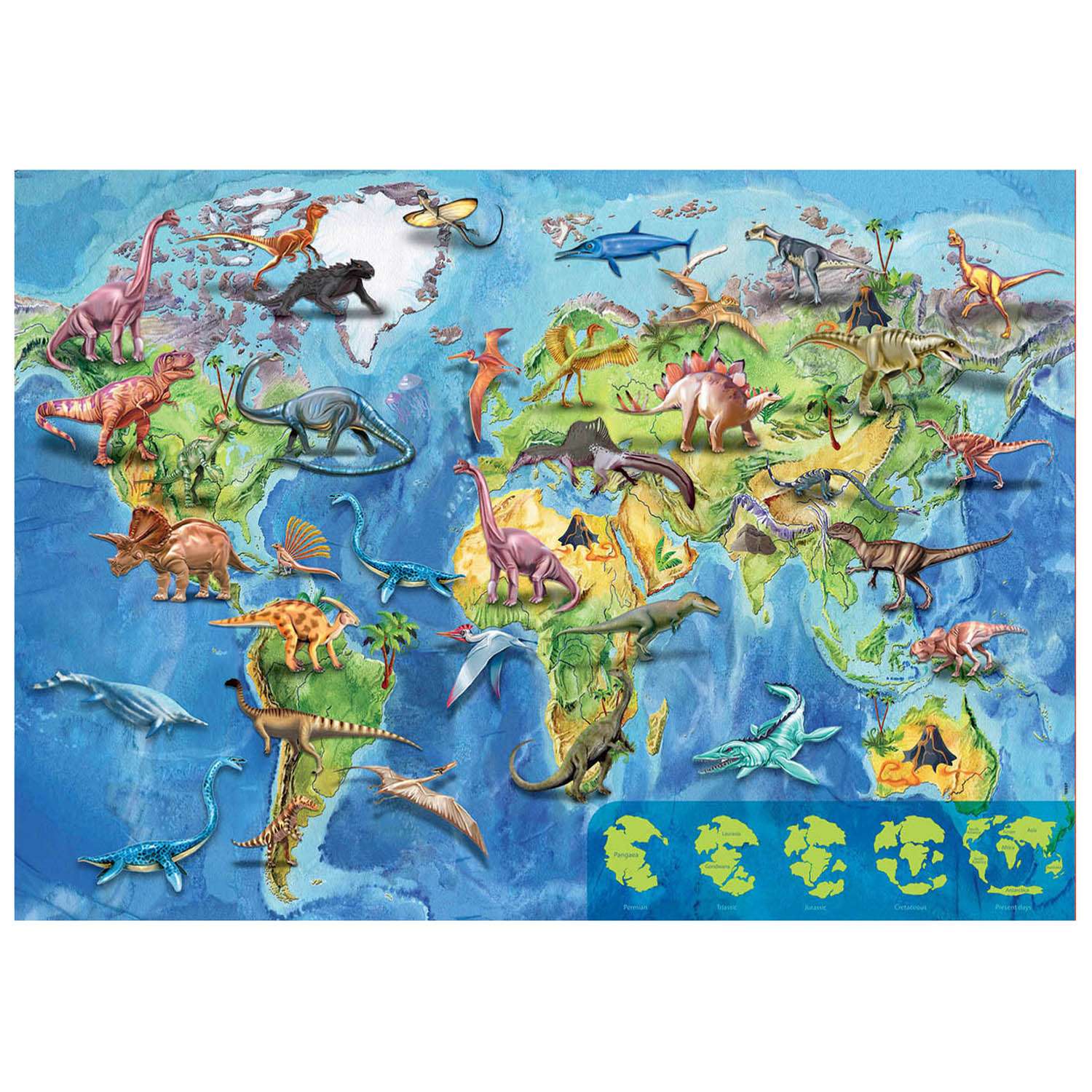 Пазл EDUCA Мировая карта динозавров 150 деталей - фото 2