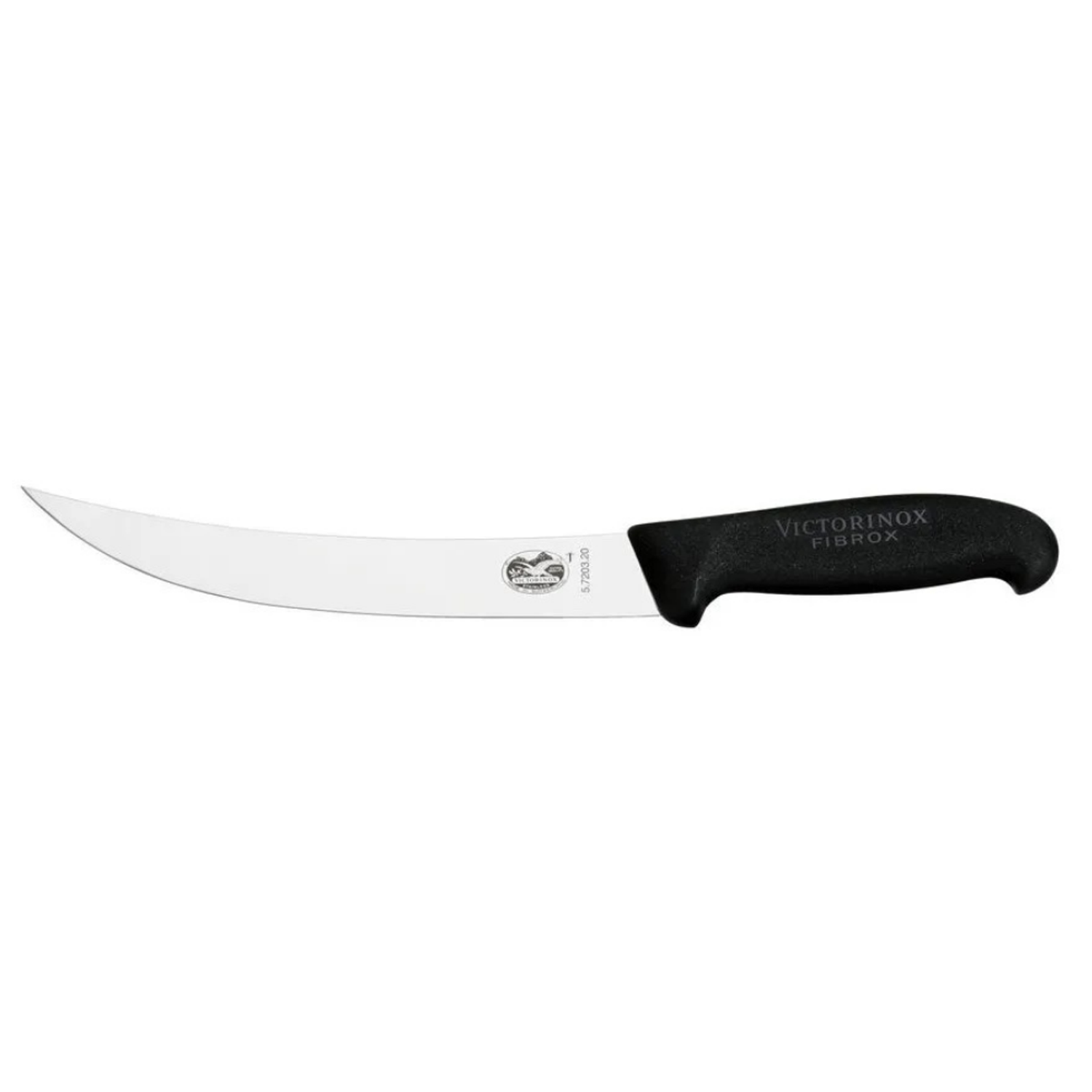 Нож кухонный Victorinox Fibrox 5.7203.20 стальной разделочный лезвие 200 мм прямая заточка черный - фото 1