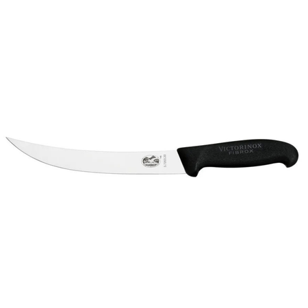 Нож кухонный Victorinox Fibrox 5.7203.20 стальной разделочный лезвие 200 мм прямая заточка черный