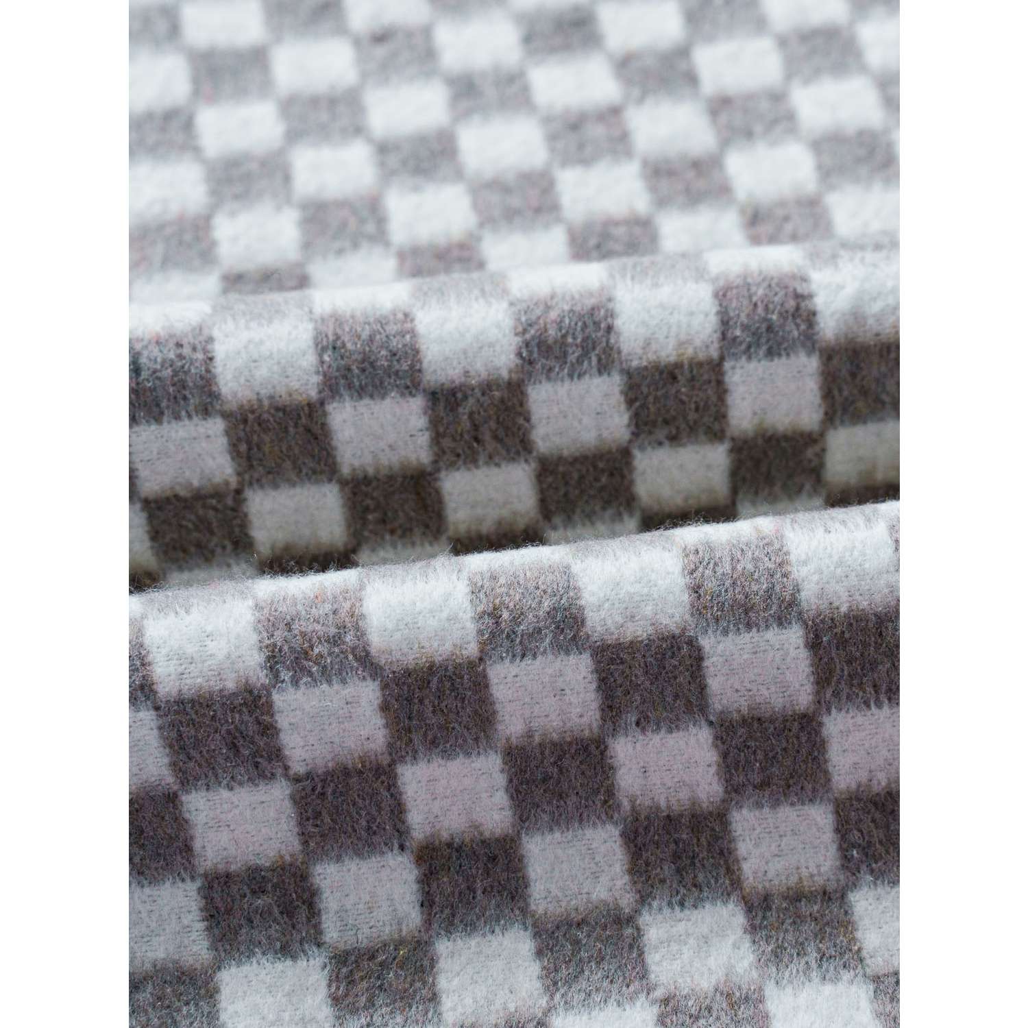 Одеяло байковое Суконная фабрика г. Шуя 140х205 рисунок клетка серый - фото 1