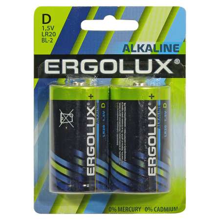 Батарейки Ergolux LR20 BL-2