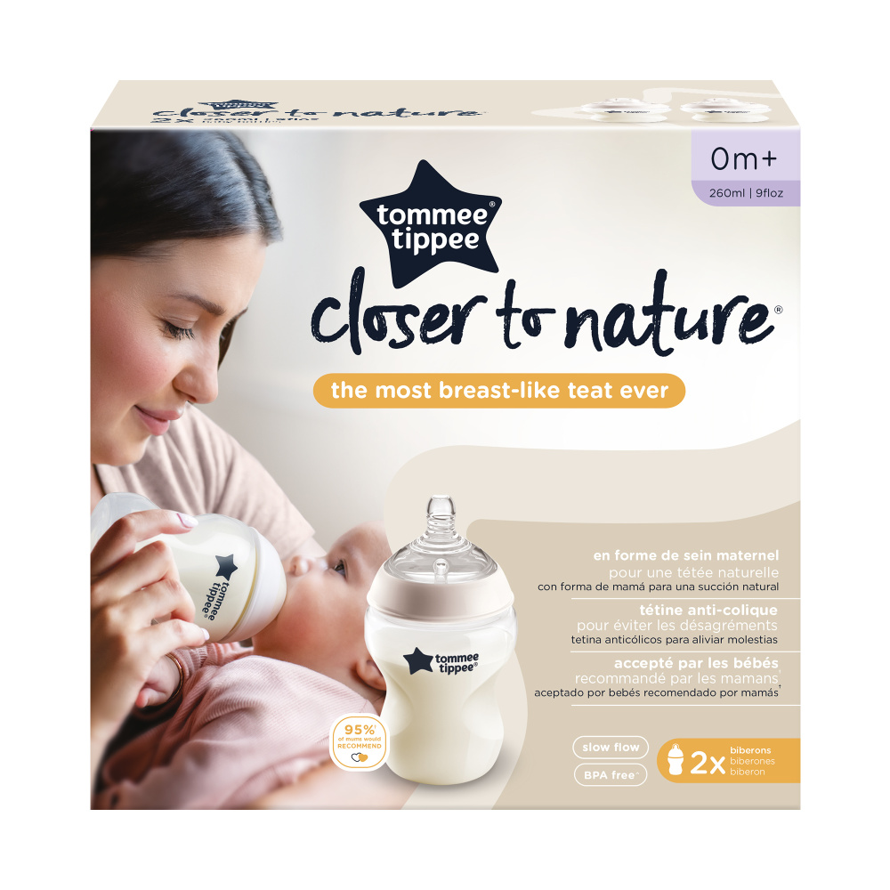 Бутылочка для кормления Tommee tippee Closer to nature 260 мл 2 шт - фото 2