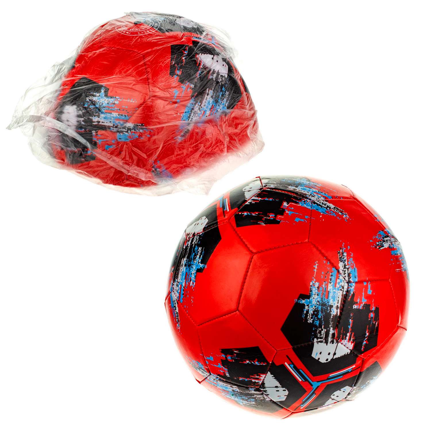 Мяч 1 TOY футбольный 5 ПВХ красный - фото 2